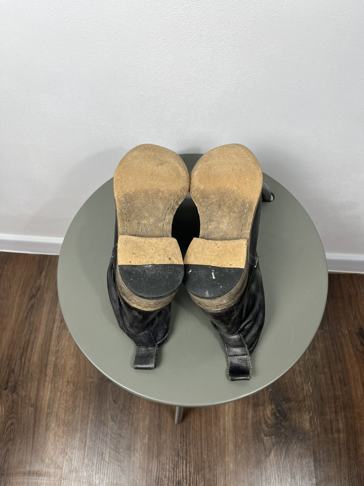 Other Black Distressed Leather Buckle Ankle Boots Size 39 Size US 8.5 / IT 38.5 - 11 Thumbnail