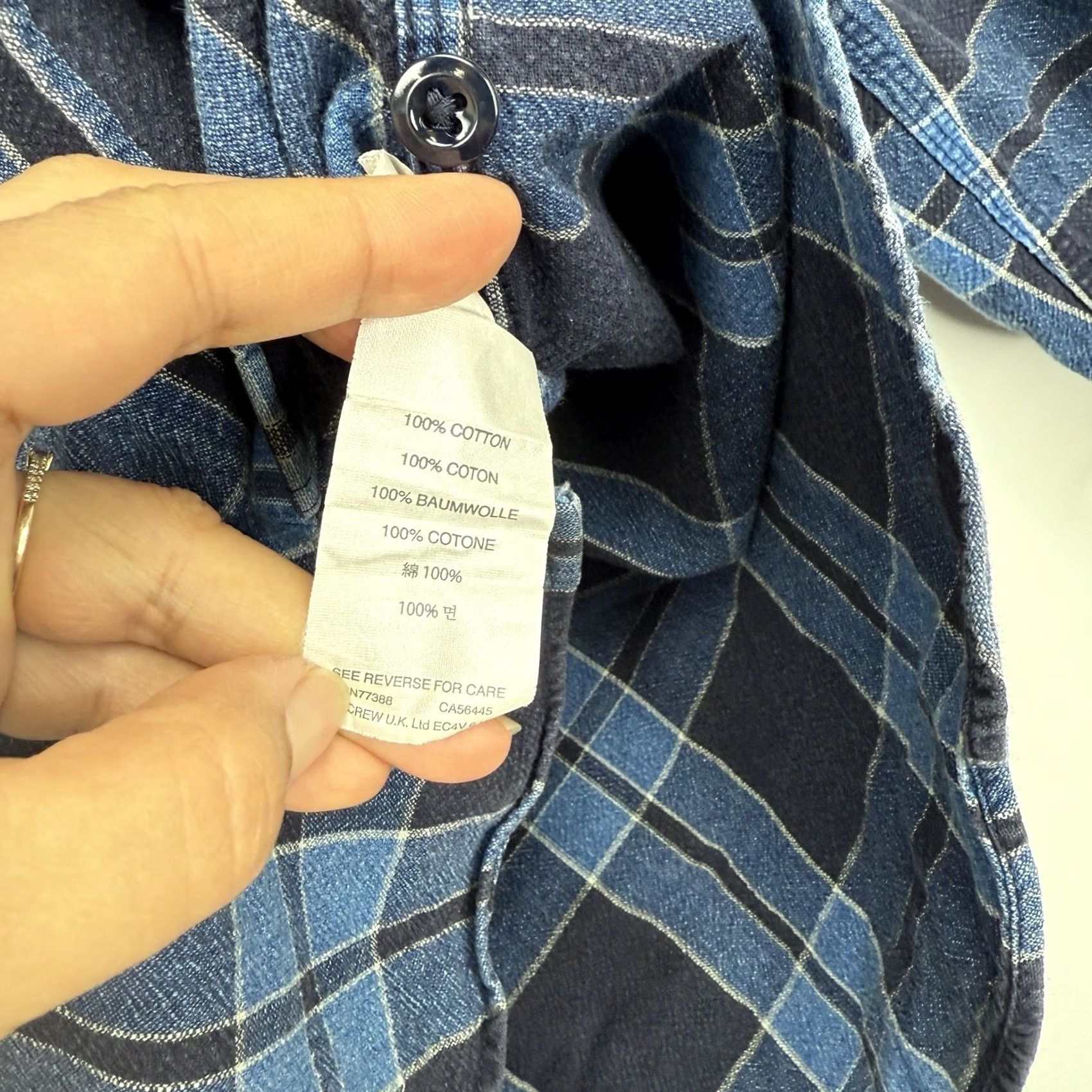 Wallace & Barnes Wallace & Barnes Shirt Mens Mediu Blue Plaid Flannel Button-Up Outdoor Long Sleeve Casual Workwear 42 in Chest Cotton Size US M / EU 48-50 / 2 - 7 Thumbnail