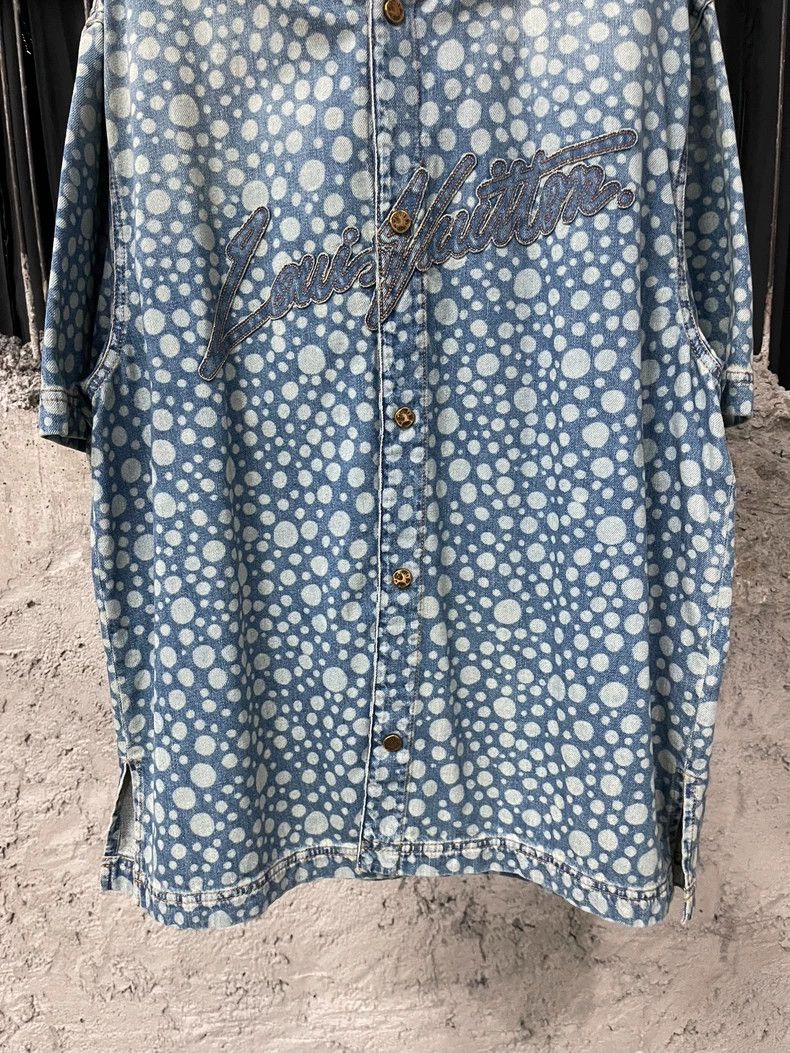 Louis Vuitton Louis Vuitton Yayoi Kusama Polka Dot Denim Baseball Shirt Size US XL / EU 56 / 4 - 4 Thumbnail