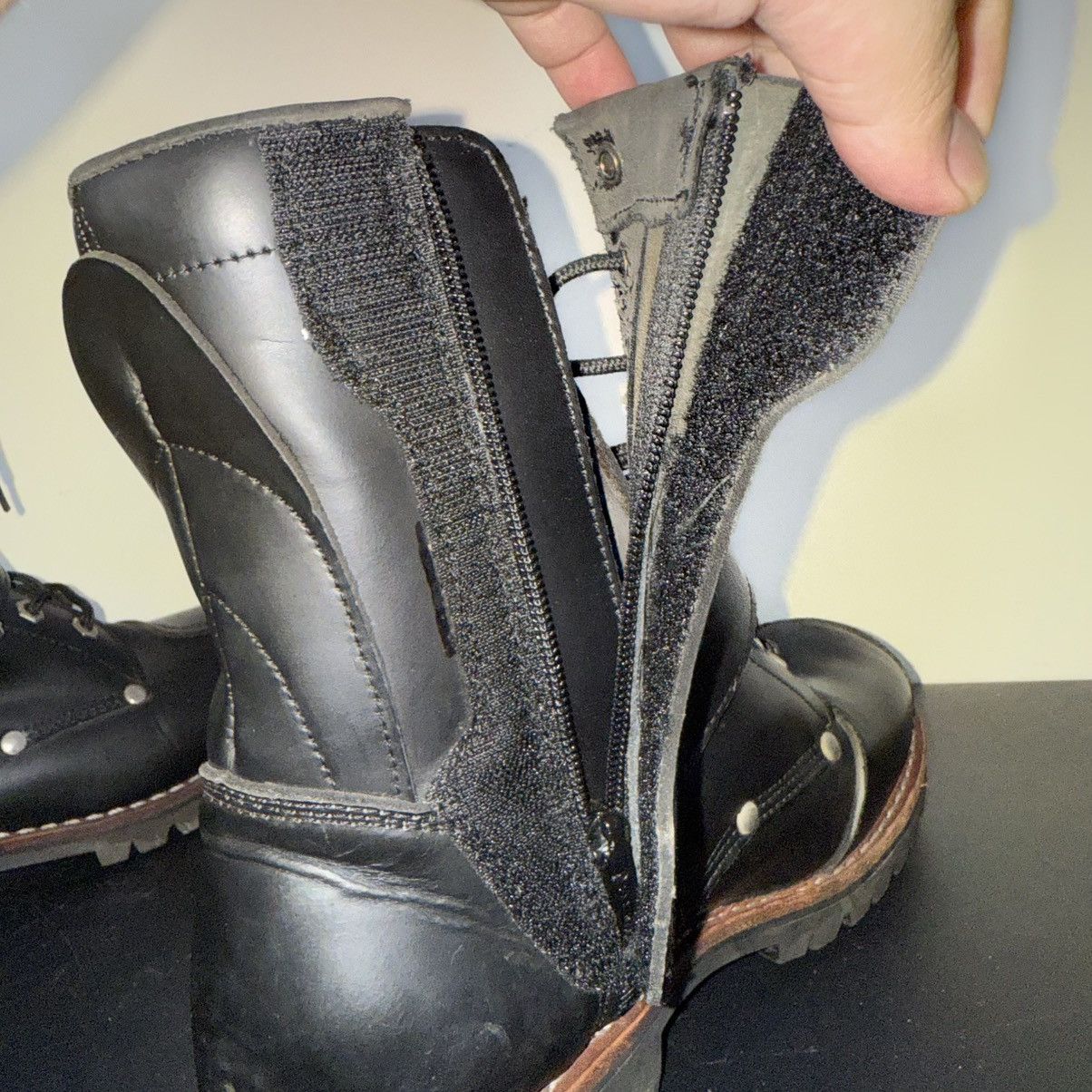 Dirk Bikkembergs Avirex Yamato Slang Belted Leather Combat Biker Boots Size US 7 / EU 40 - 11 Thumbnail
