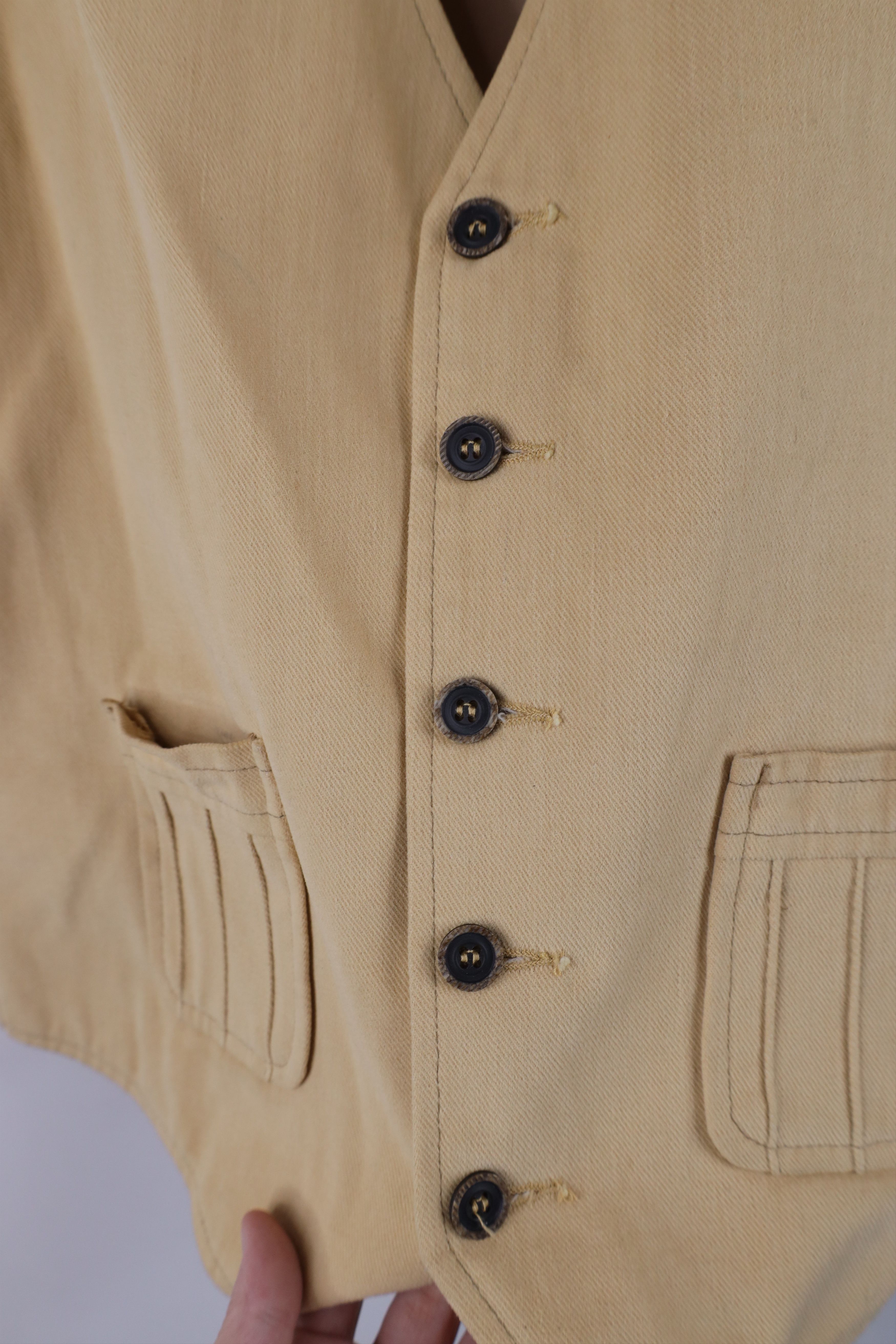 Vintage Vintage 60s 70s Streetwear Corduroy Vest Jacket Beige USA Size US XL / EU 56 / 4 - 6 Thumbnail