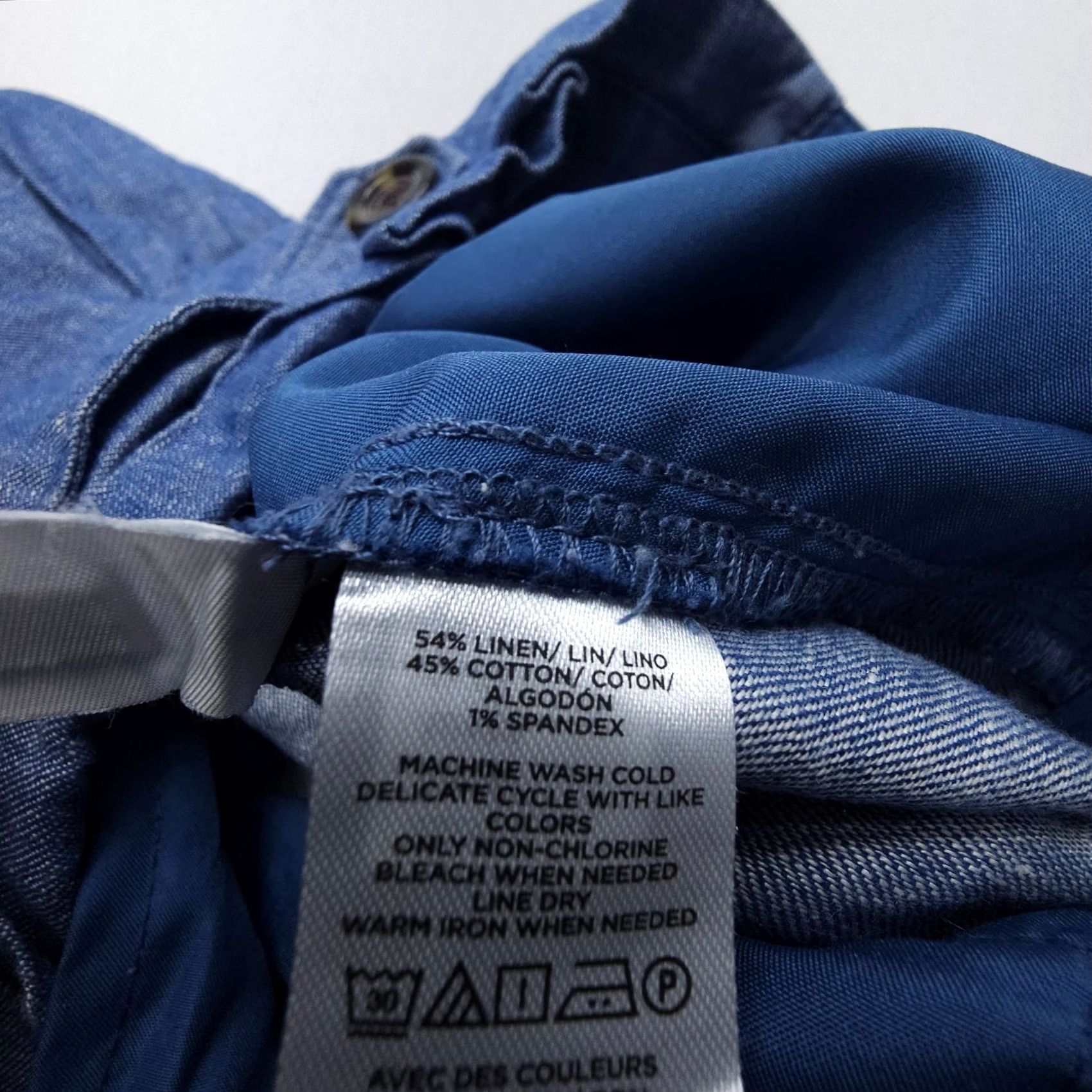 Ann Taylor Ann Taylor Linen Cotton High Rise Relaxed Taper Pants Size 8 Blue Coastal Pleat Size 30" / US 8 / IT 44 - 7 Thumbnail