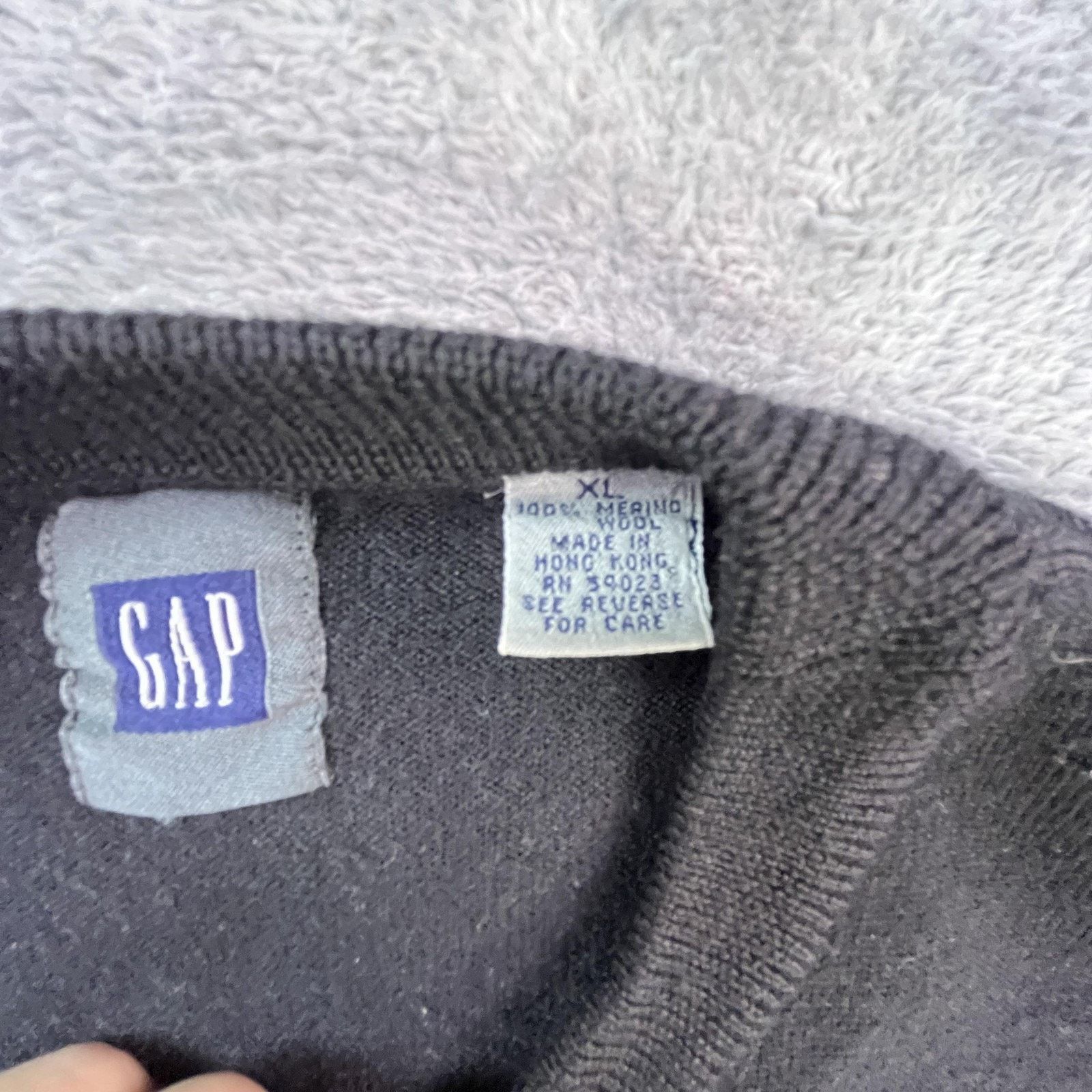 Gap Vintage GAP Sweater Mens XL Black Merino Wool Crewneck 90s Size US XL / EU 56 / 4 - 3 Thumbnail