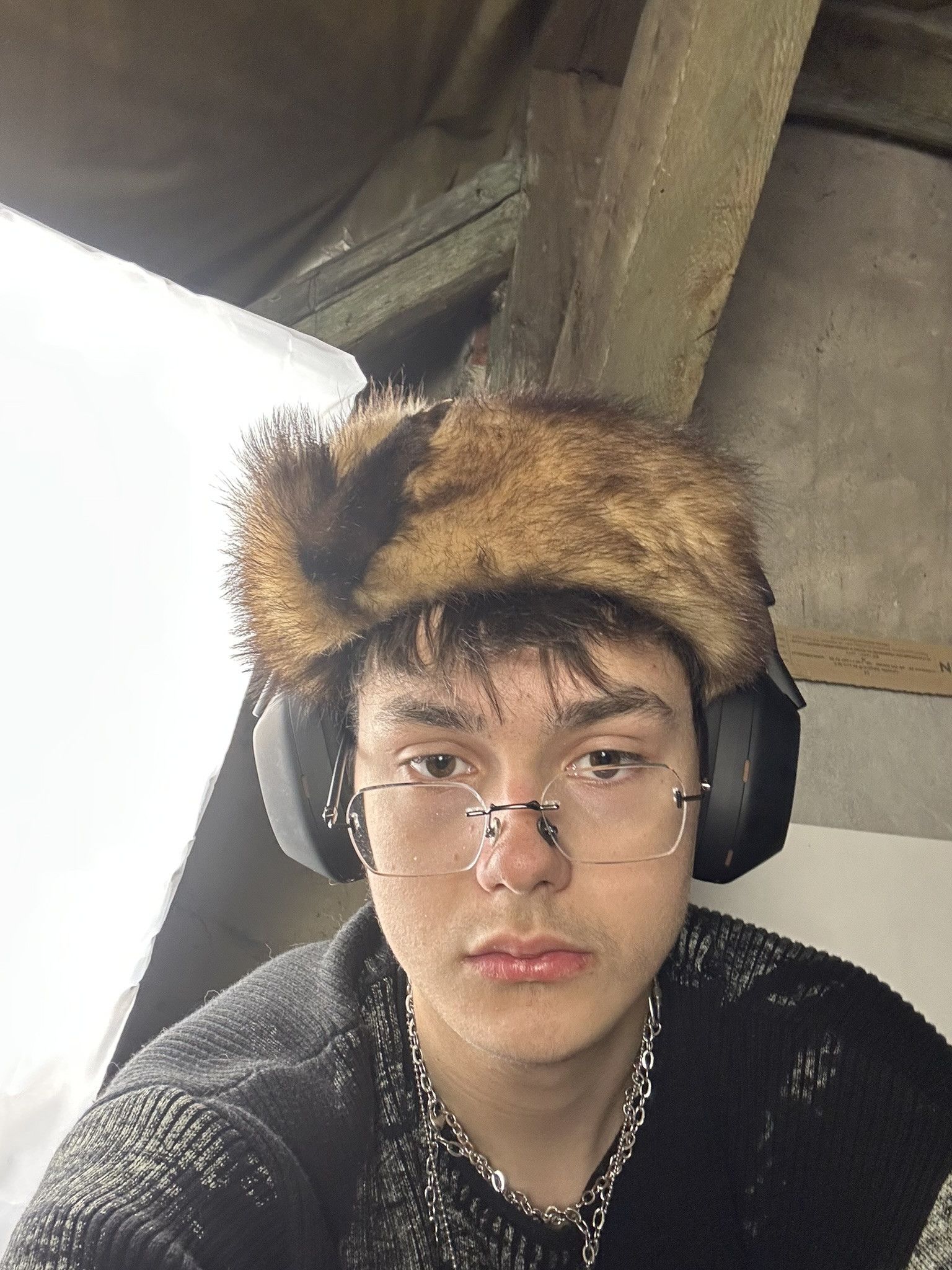 Vintage 80s Vintage Real Fox Fur Slavic Soviet Hat Size ONE SIZE - 3 Thumbnail