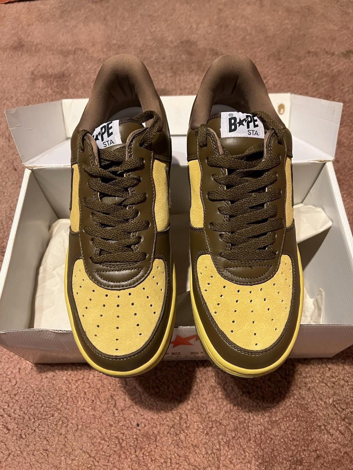 Bape A Bathing Ape Bapesta FS-001 Leather Suede Brown #377 Size US 10 / EU 43 - 3 Thumbnail