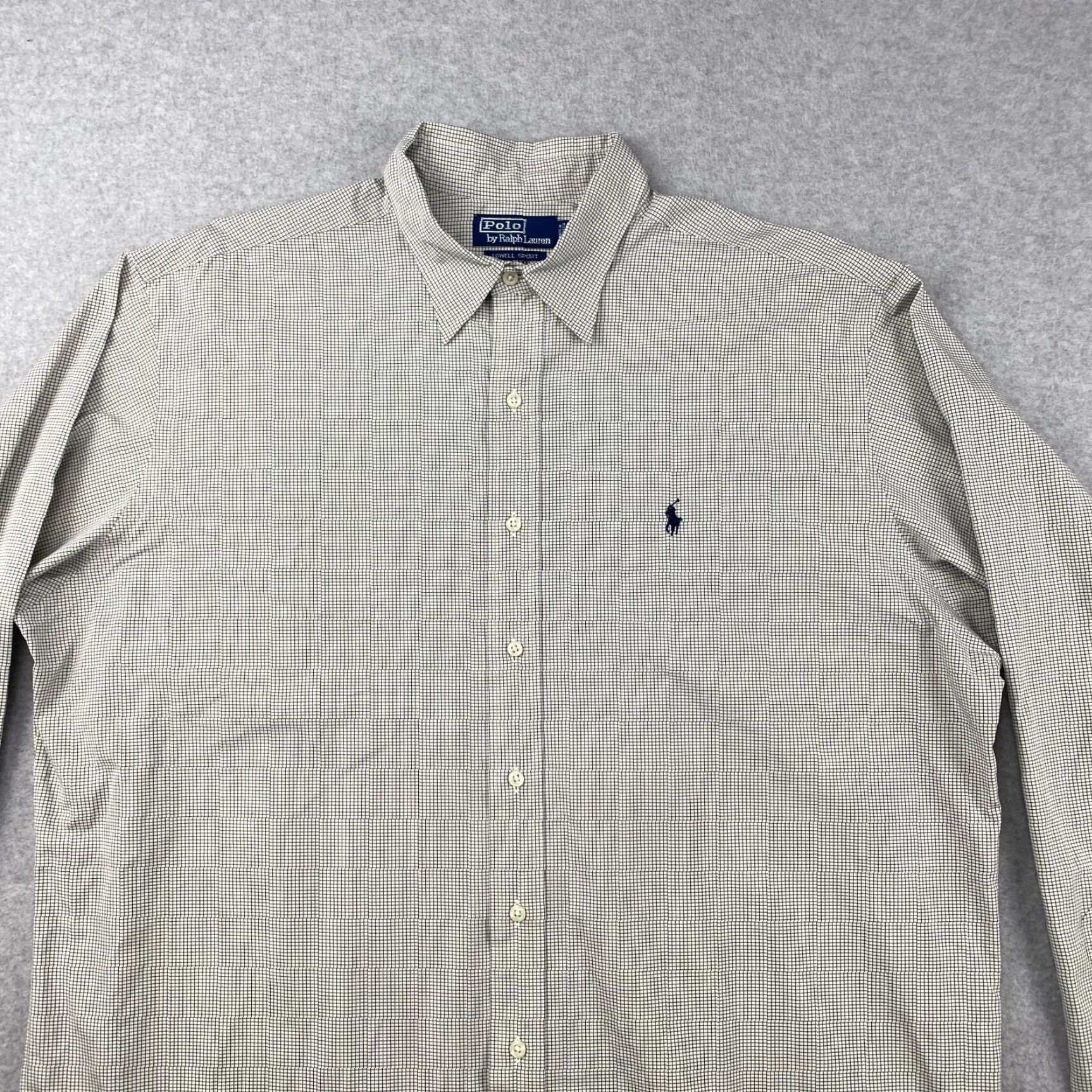 Polo Ralph Lauren Polo Ralph Lauren Button-Up Shirt Mens XL Check Long Sleeve Collared Spread Embroidered Logo Breathable Linen Cotton Blue Size US XL / EU 56 / 4 - 2 Thumbnail