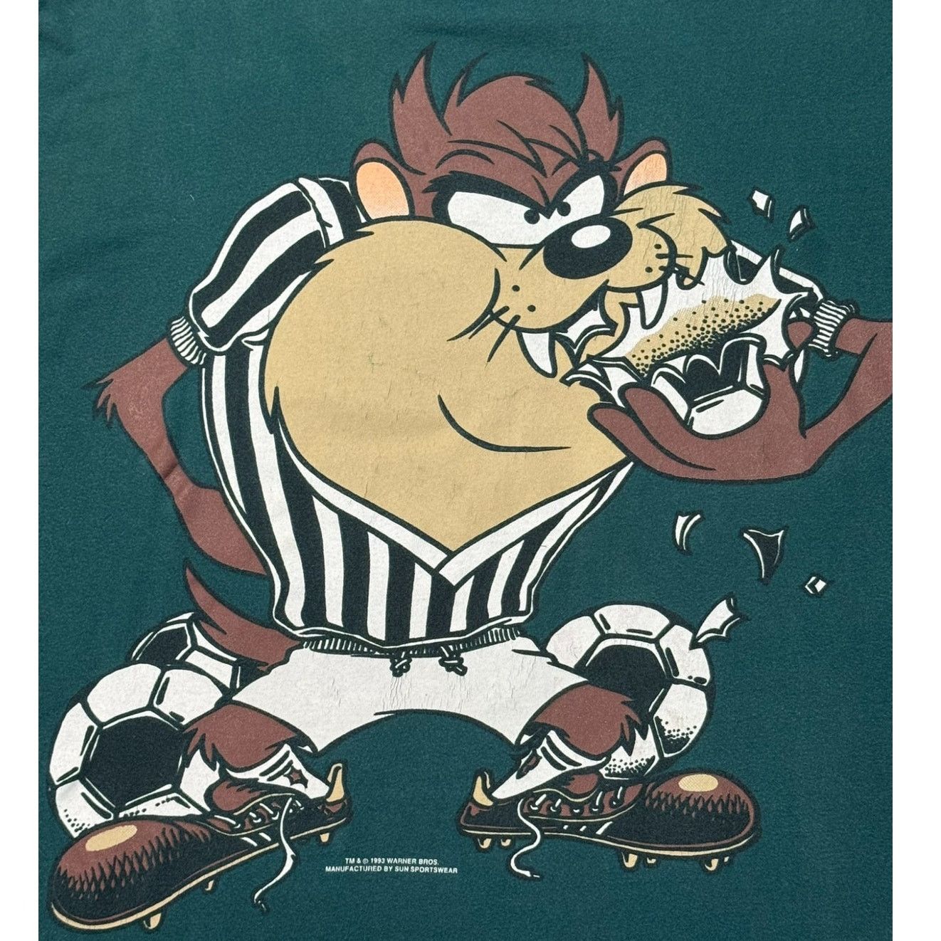 Warner Bros Vintage 1993 Looney Tunes Taz Soccer T-Shirt Warner Bros XL Size US XL / EU 56 / 4 - 3 Thumbnail