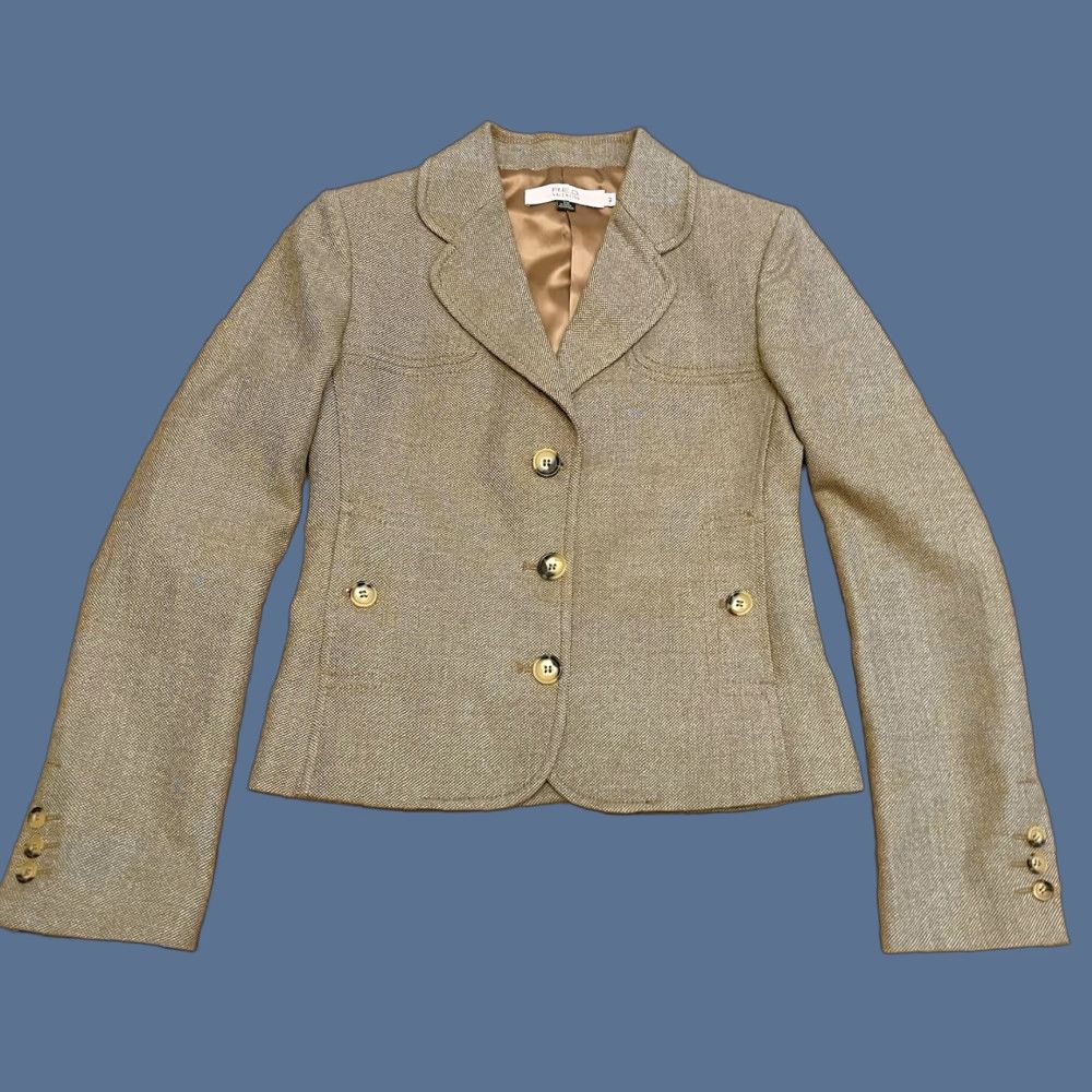 Valentino Valentino Blazer Jacket Women’s US Size 42 (Small) Tan Beige Wool Blend Lined Wool Blend Suits Jacket Size M / US 6-8 / IT 42-44 - 1 Thumbnail