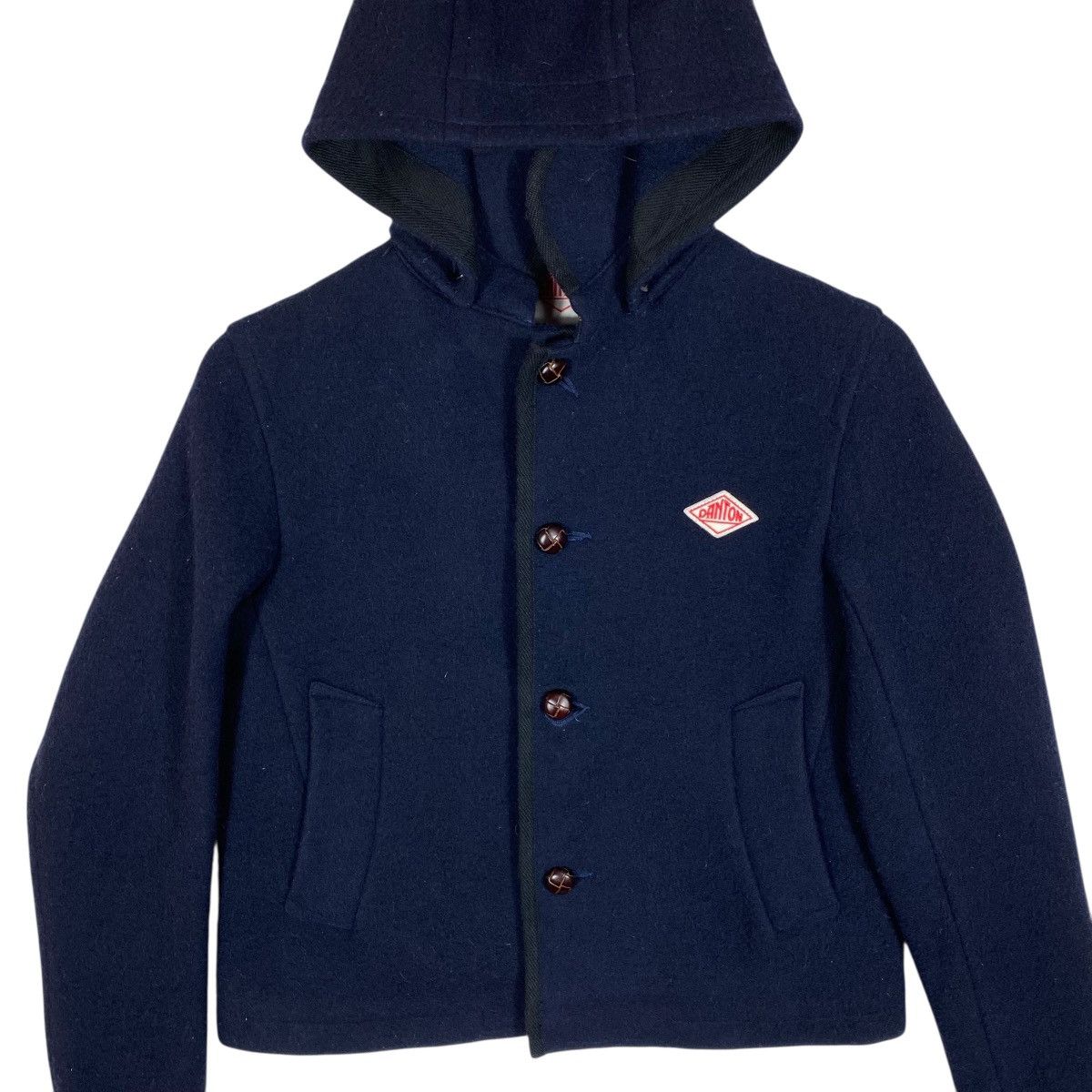 Danton Vintage Danton Vetements Travail Hoodie Wool Button Jacket Size US S / EU 44-46 / 1 - 4 Thumbnail