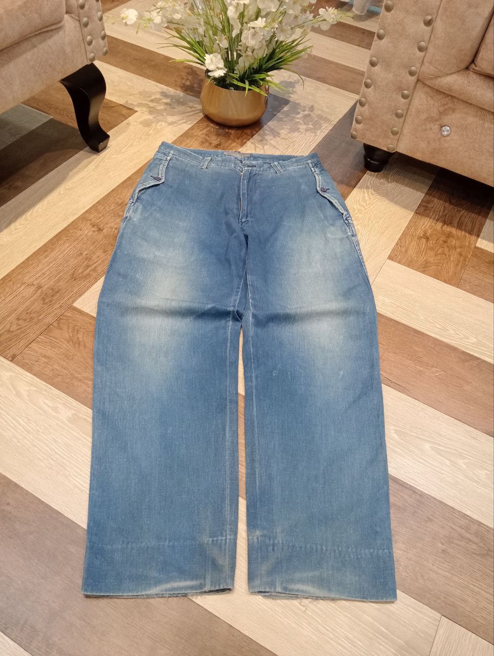 Issey Miyake RARE ISSEY MIYAKE VINTAGE DISTRESSED DENIM TROUSERS PANTS Size US 31 - 3 Thumbnail