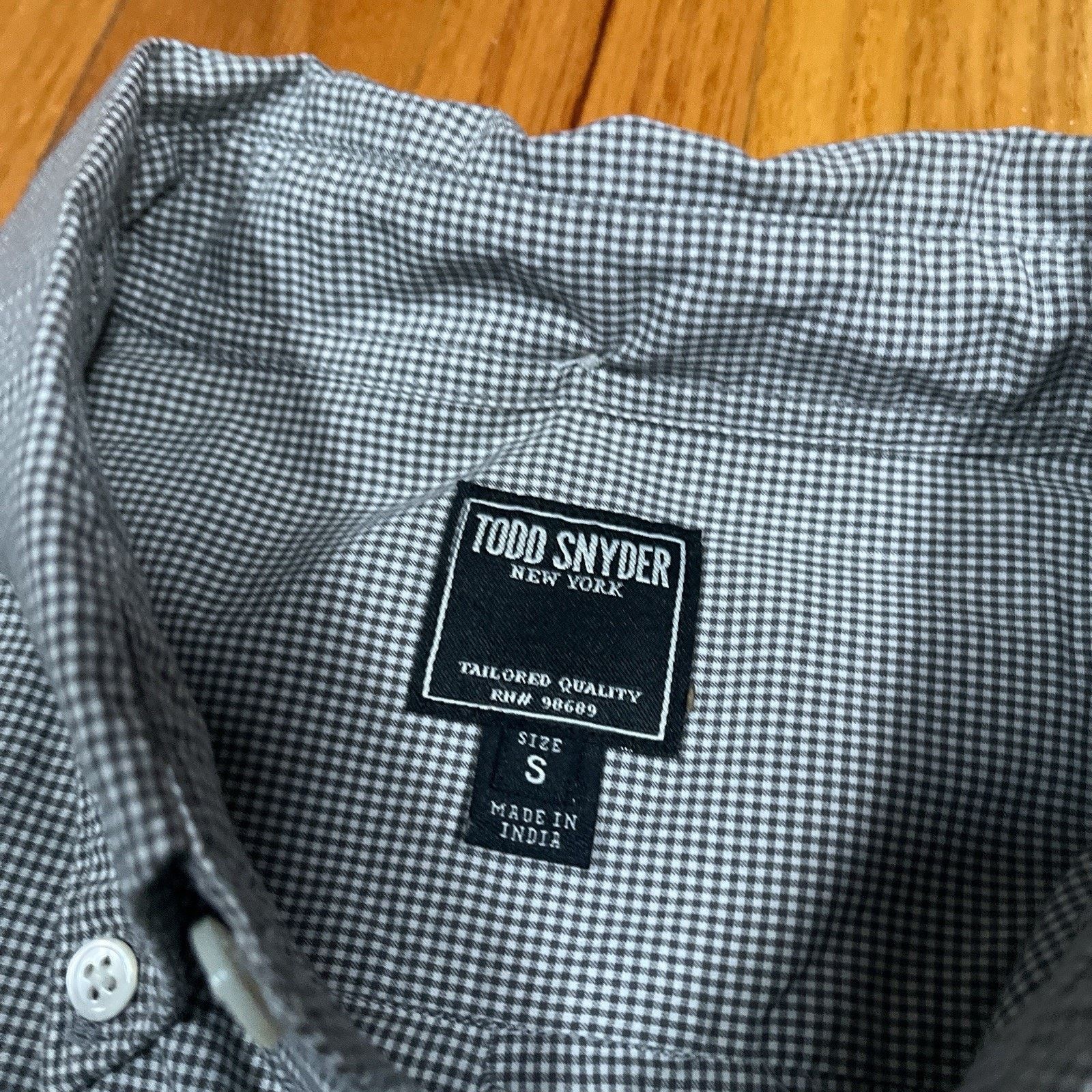 Todd Snyder Todd Snyder Shirt Grey Micro Check Plaid Button Long Sleeve Size US S / EU 44-46 / 1 - 4 Thumbnail