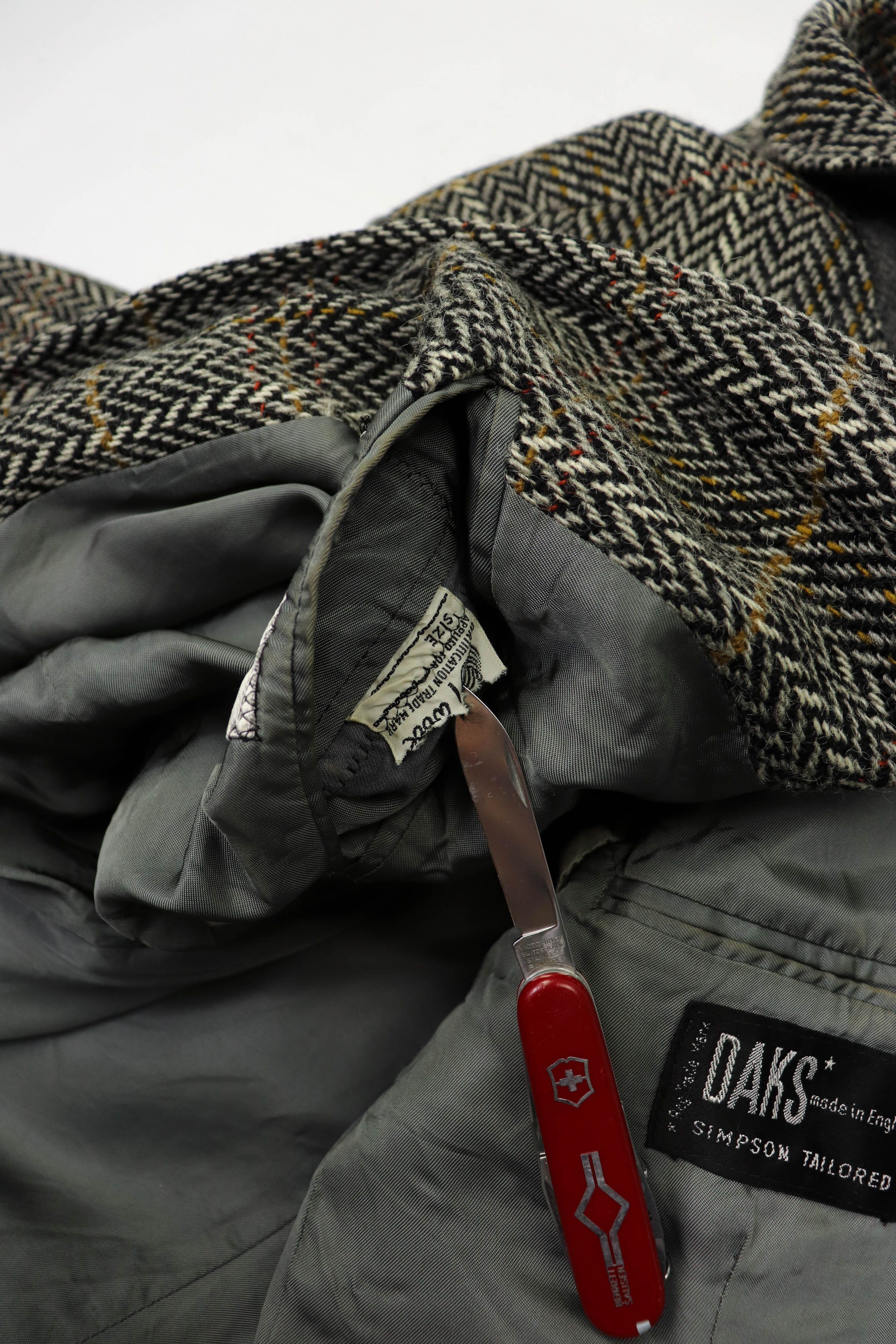 DAKS 80s Vintage DAKS Tartan Heavy Tweed Wool Sport Coat Blazer Size 40R - 18 Thumbnail