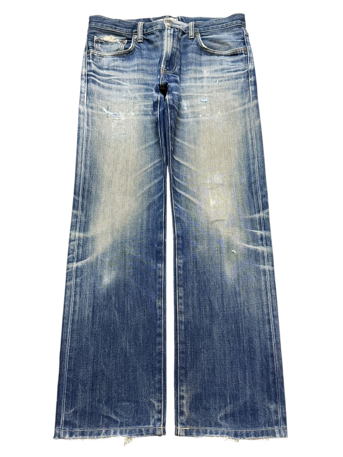 Uniqlo Vintage Japan Uniqlo Mud Wash Clawmark Whisker Straight Leg Size US 32 / EU 48 - 1 Thumbnail