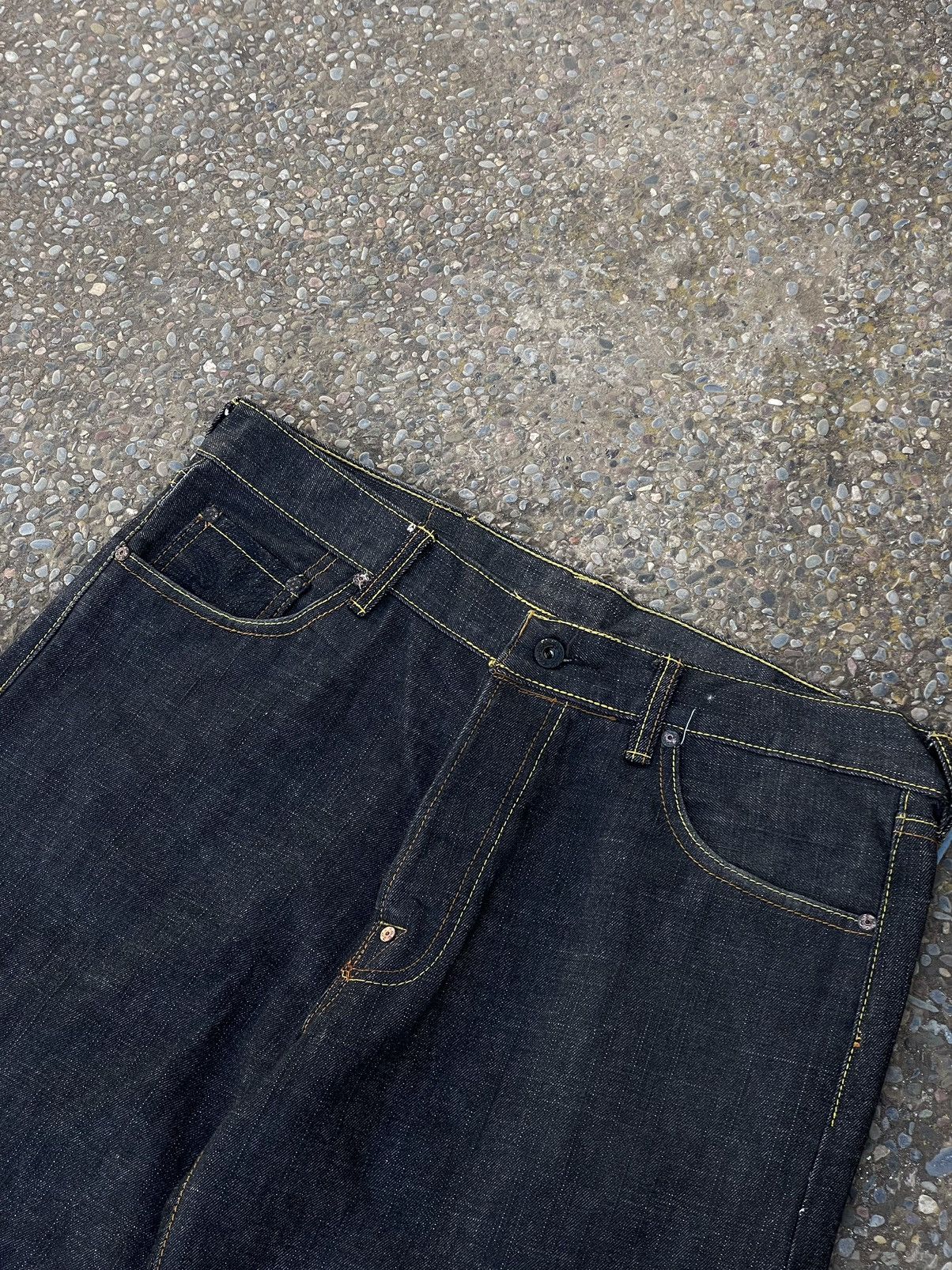 Evisu × Japanese Brand × RMC Jeans Red Monkey Company Distressed Raw Selvedge Denim Size US 36 / EU 52 - 6 Thumbnail