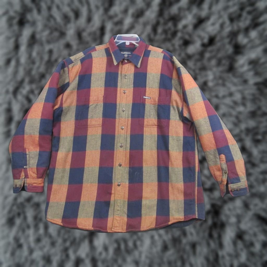 Vintage Ruff Hewn Shirt Mens 2XLT Blue Red Plaid Flannel Fleece Lined Button Up Outdoor Shirt Size US XXL / EU 58 / 5 - 1 Thumbnail