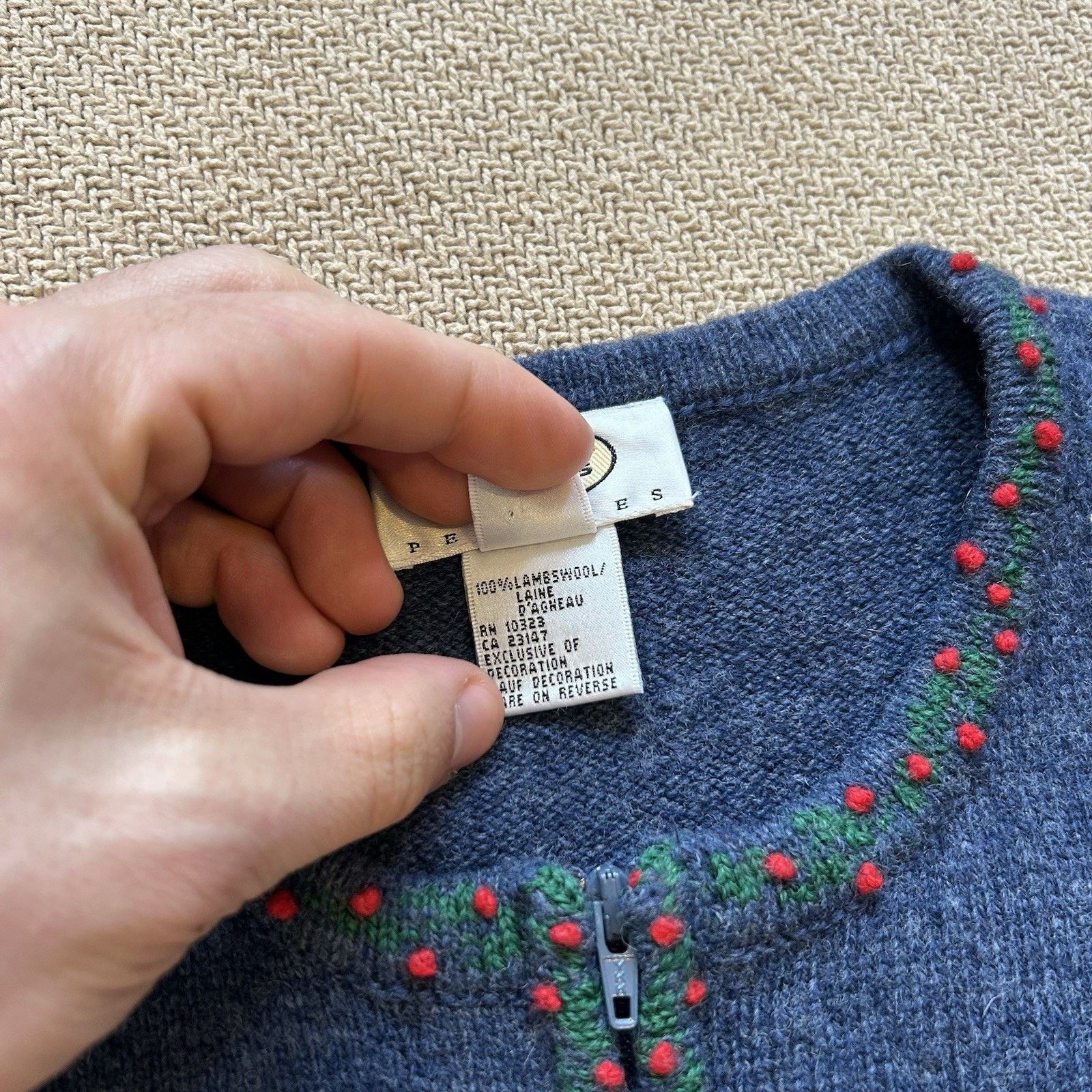 Talbots × Vintage Petites Lambs Wool Knit Full Zip Festive Christmas Sweater S Size S / US 4 / IT 40 - 3 Thumbnail