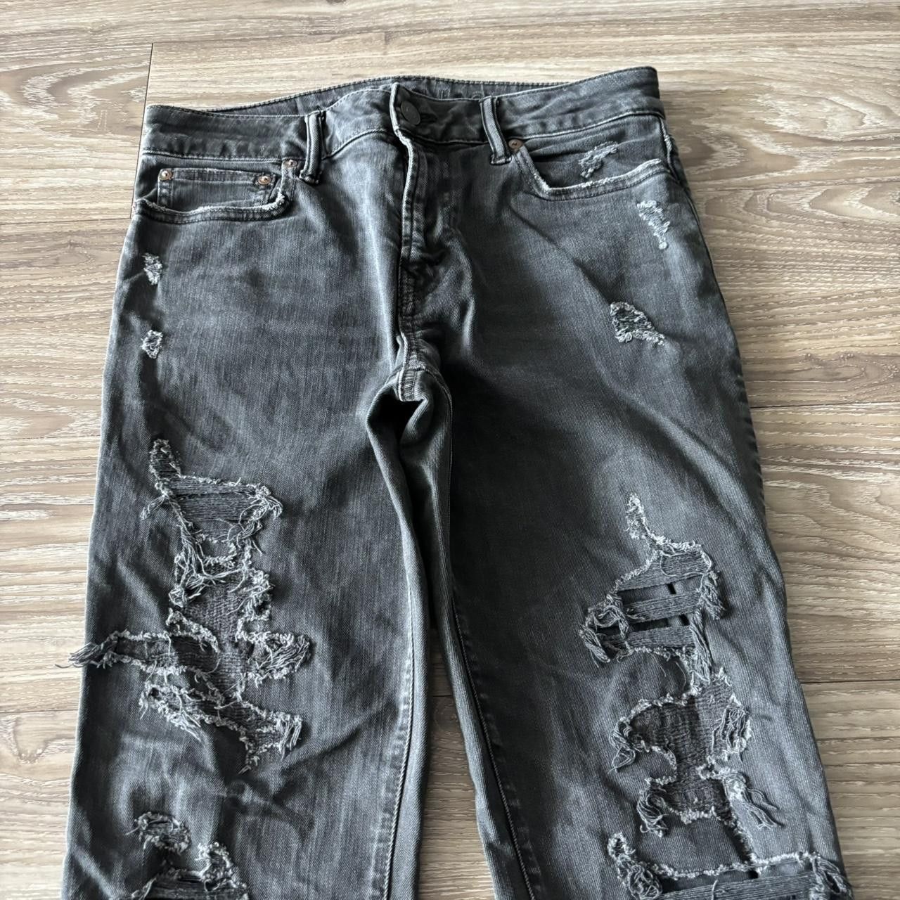 Vintage Crazy Vintage Y2K/2000s Grunge Distressed Black Skinny Denim Jeans! 30x31 Size US 30 / EU 46 - 5 Thumbnail