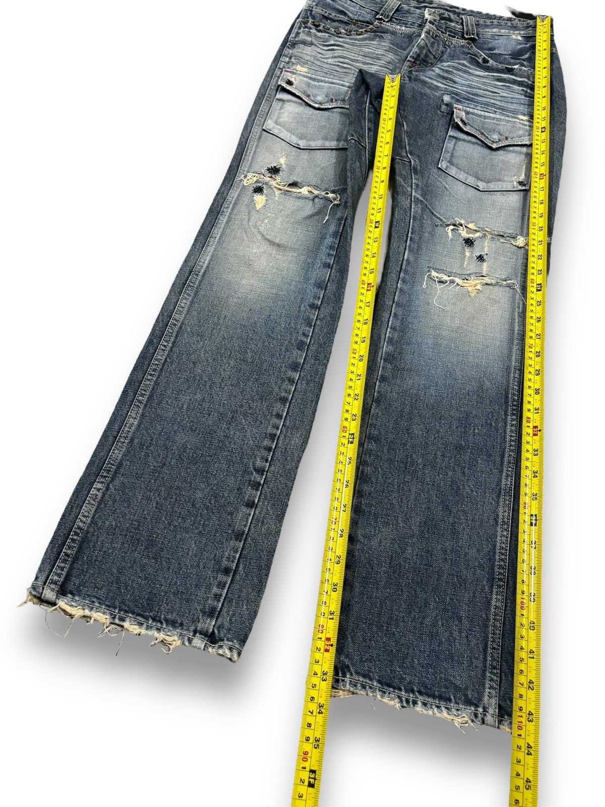 Hysteric Glamour Vintage Japanese Brand Bartack Studded Distressed Punk Jeans Size US 32 / EU 48 - 17 Thumbnail