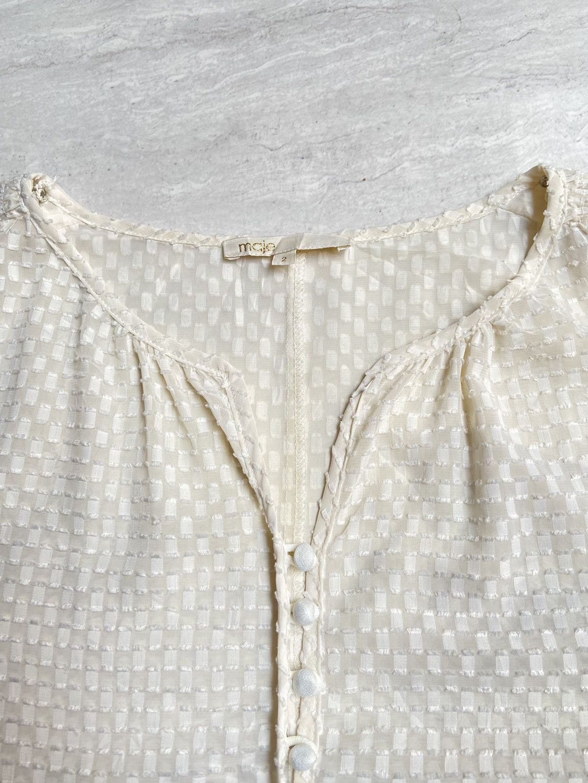 Maje MAJE White Motive Dress Size M / US 6-8 / IT 42-44 - 5 Thumbnail