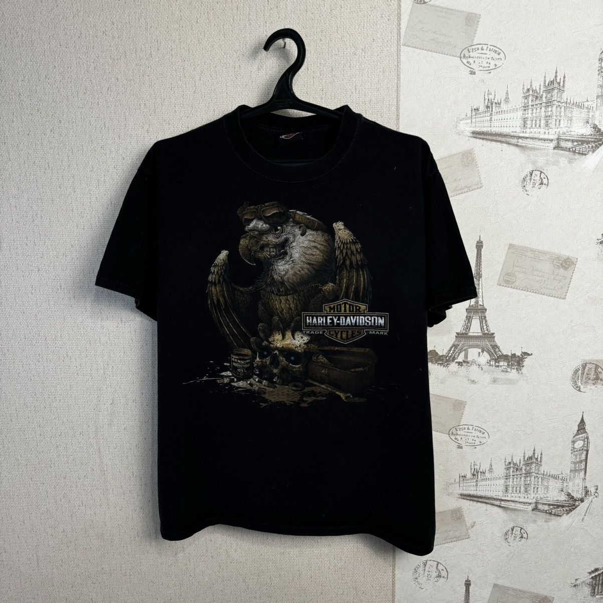 Harley Davidson × Vintage Vintage Harley Davidson T shirt Eagle South Africa L Black Size US L / EU 52-54 / 3 - 3 Thumbnail