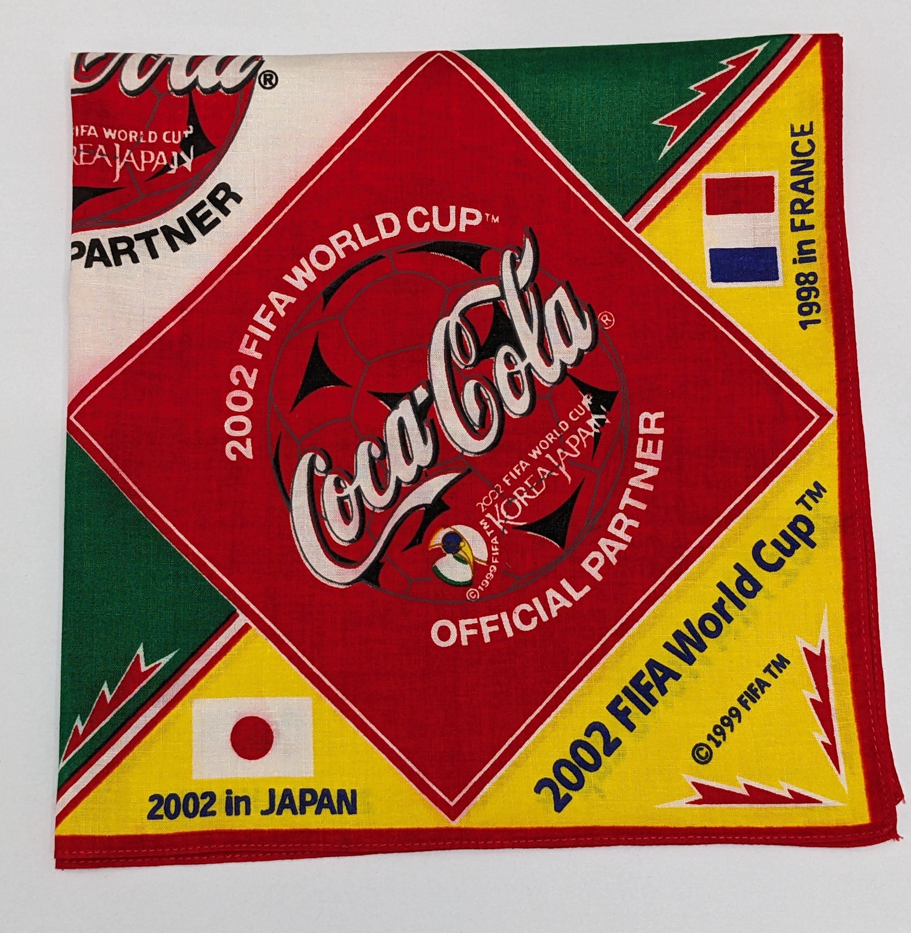Vintage Vintage COCA COLA 2002 FIFA World Cup Bandana Handkerchief Size ONE SIZE - 1 Thumbnail
