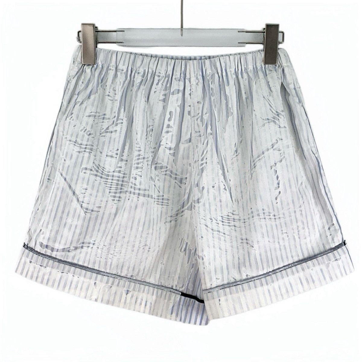 Prada Prada White Striped Logo Letter Printed Casual Shorts K26WX Size 25" / US 0 / IT 36 - 2 Thumbnail