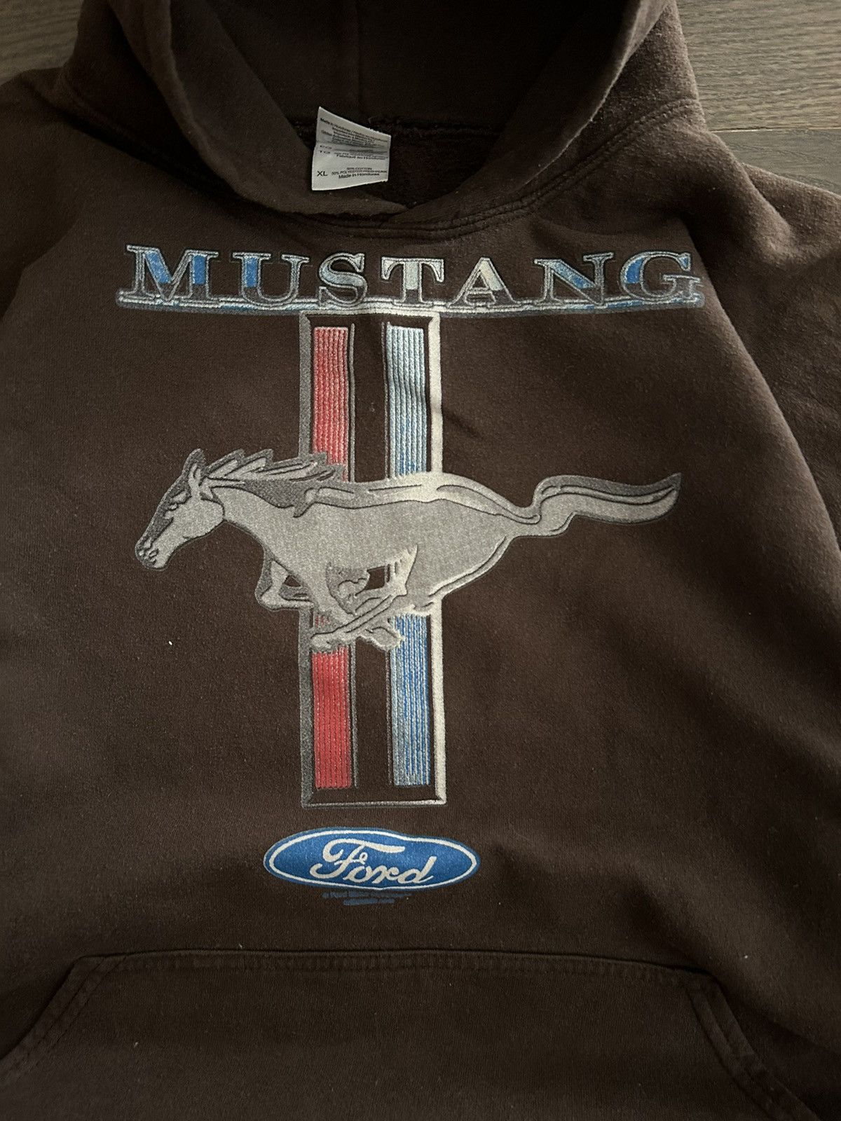 Gildan × Vintage Vintage 2000s mustang mocha hoodie Size US XL / EU 56 / 4 - 3 Thumbnail