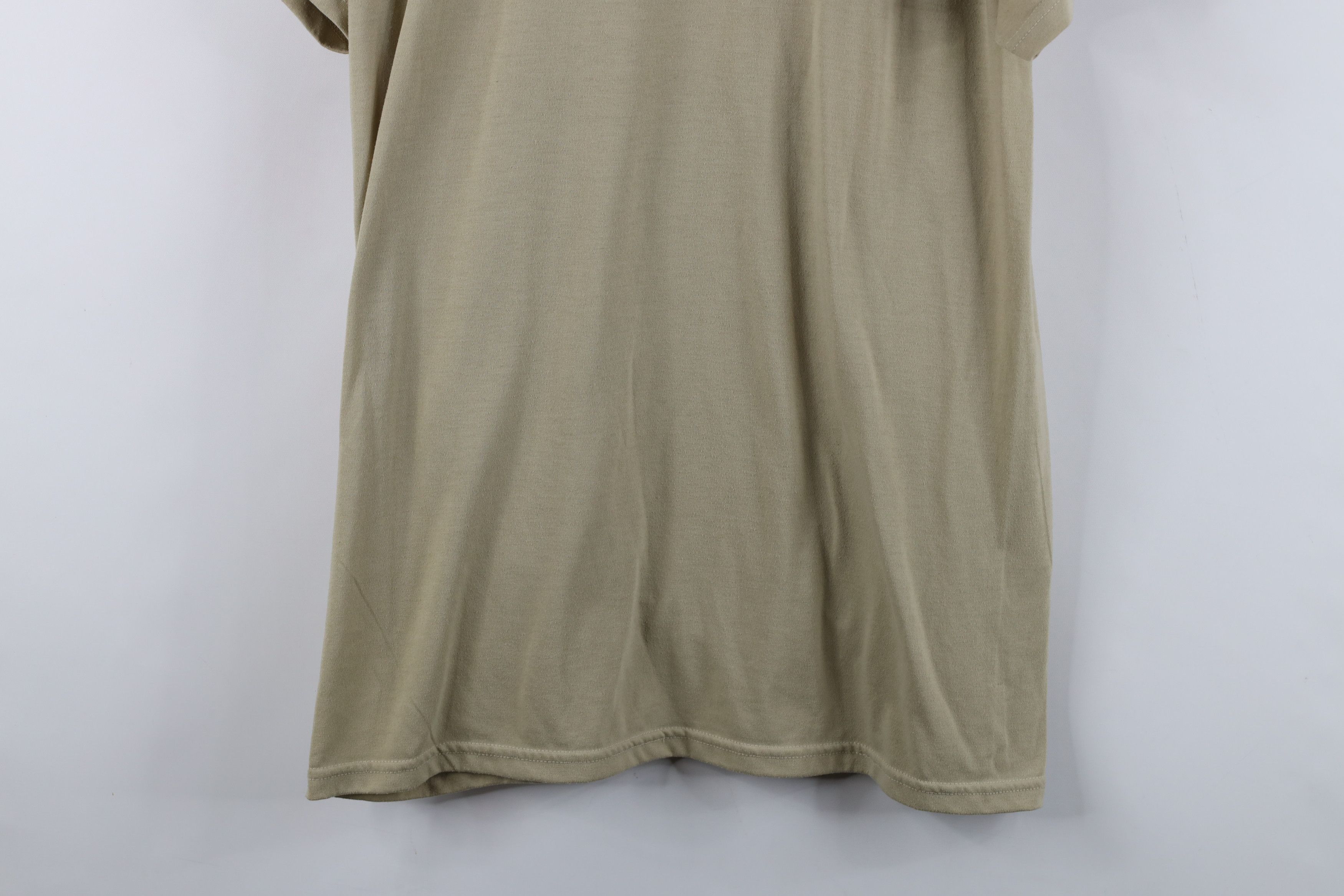 Vintage Vintage 90s Streetwear Blank Knit Short Sleeve T-Shirt Tan Size US L / EU 52-54 / 3 - 10 Thumbnail