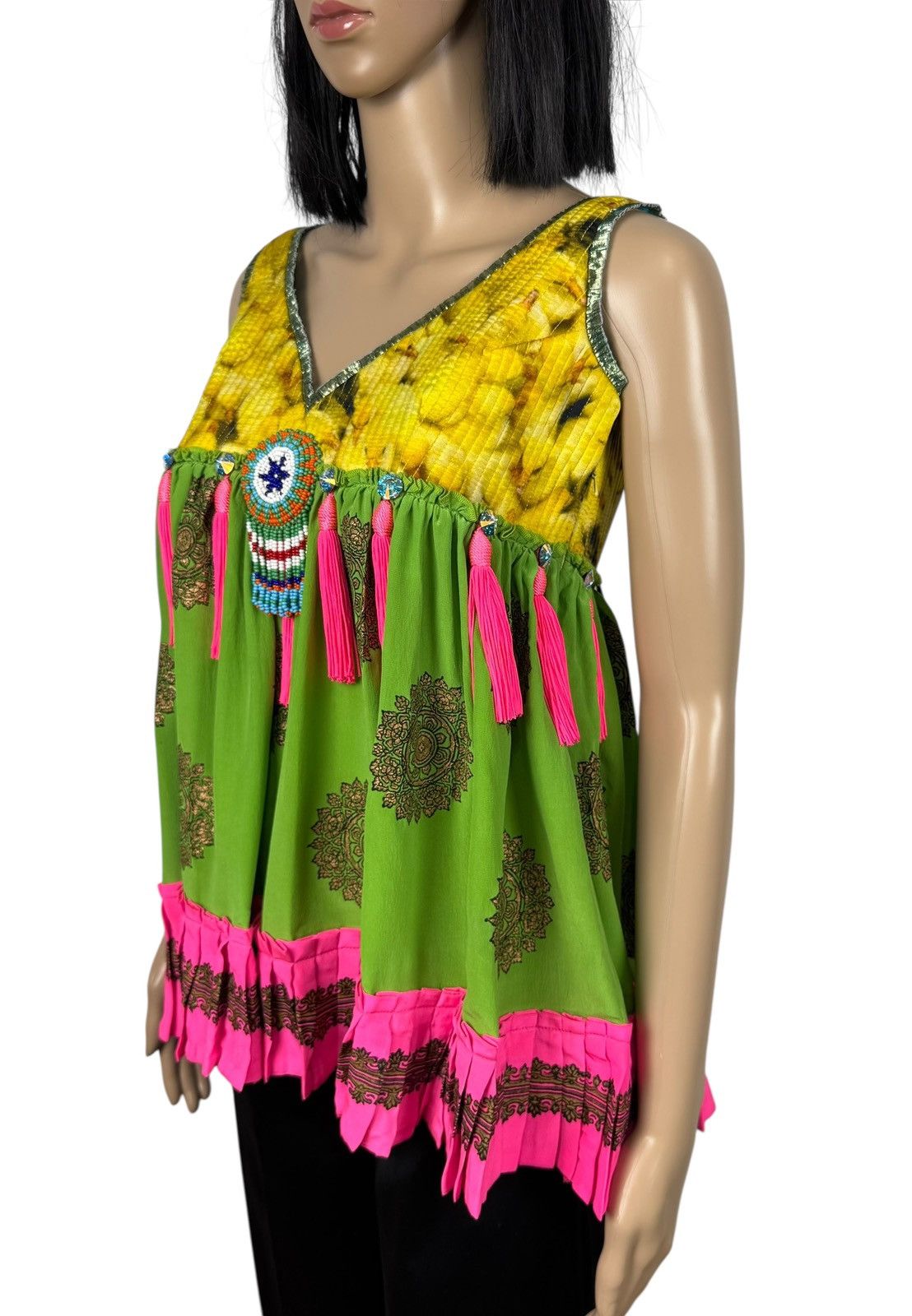 Manish Arora Manish Arora Silk Tank Blouse Pleated Decor size M Size M / US 6-8 / IT 42-44 - 7 Thumbnail