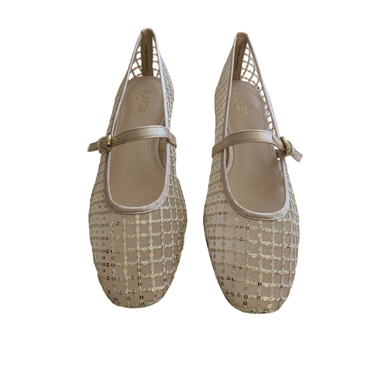 Anthropologie NWT J.Crew Gold Sequin Mary Jane Flats - Sizes 11 MSRP $148 Size US 11 / IT 41 - 2 Thumbnail