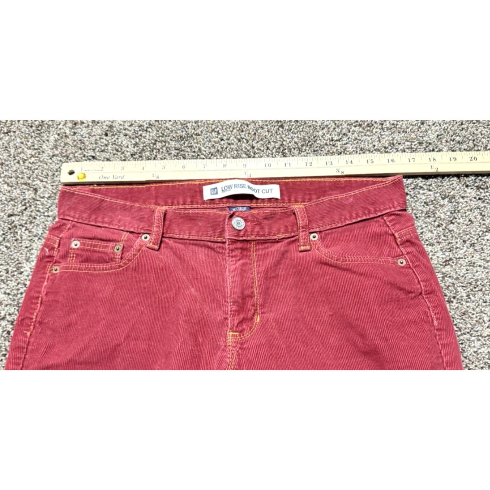 Gap Gap Jeans Bootcut Women Size 8 Red Corduroy 32X32 Denim 5-Pocket Rise Mid Inseam 32 Size 30" / US 8 / IT 44 - 5 Thumbnail