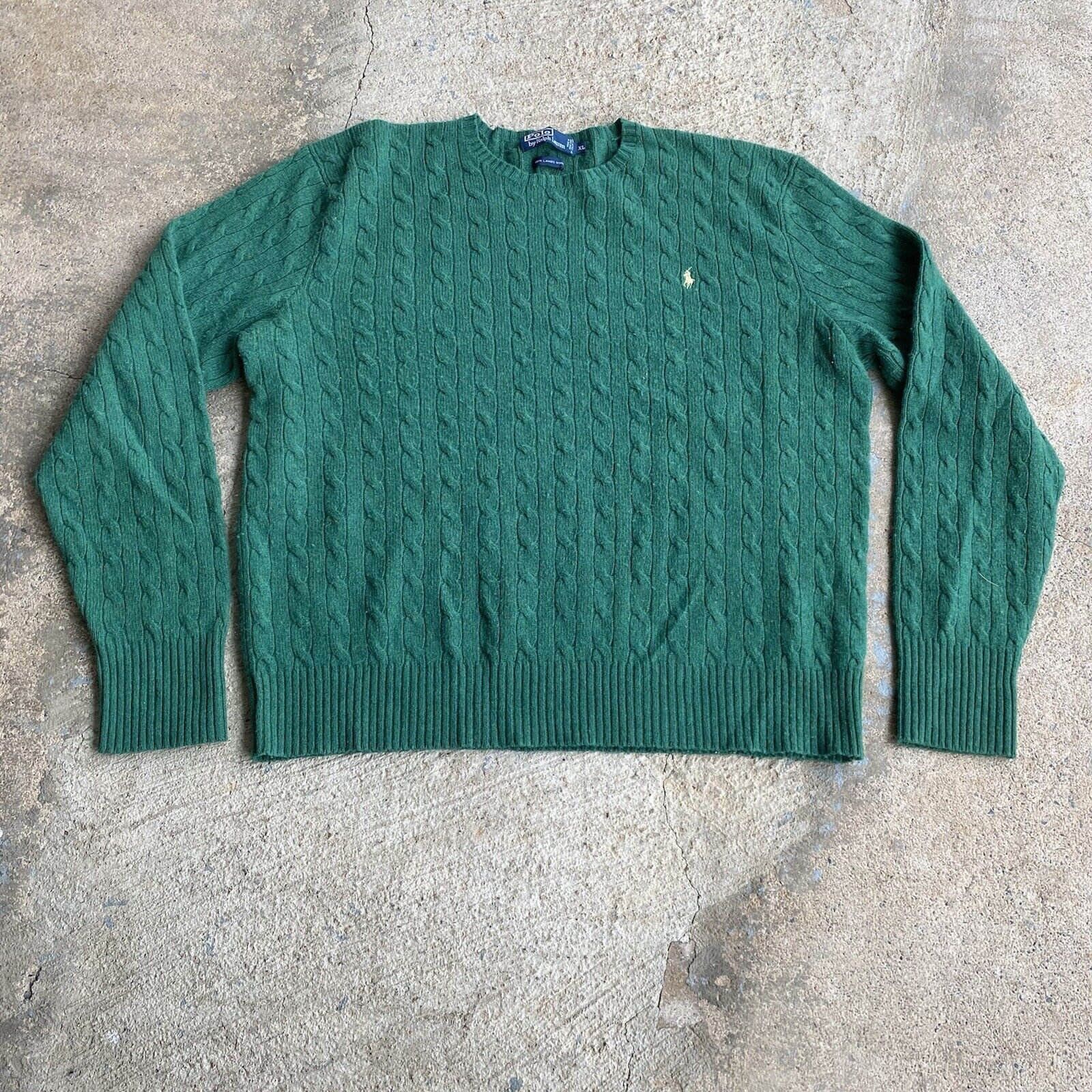Polo Ralph Lauren Vintage Polo Ralph Lauren Lambs wool Cable Knit Sweater XL Size US XL / EU 56 / 4 - 8 Thumbnail
