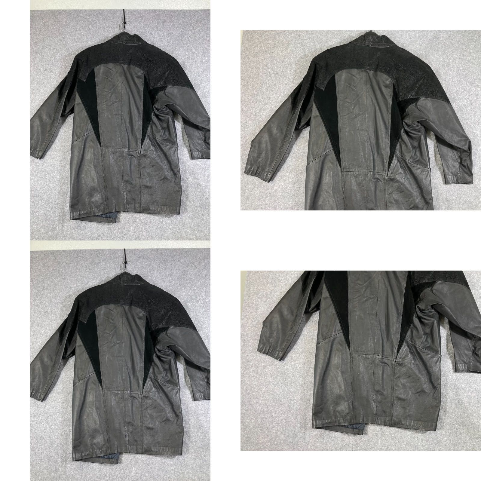 Vintage Winlit Genuine Leather Coat Womens M Black Paisley Snap Front Lined Notch Lapel Long Sleeve Coat Mens Womens Size M / US 6-8 / IT 42-44 - 9 Thumbnail