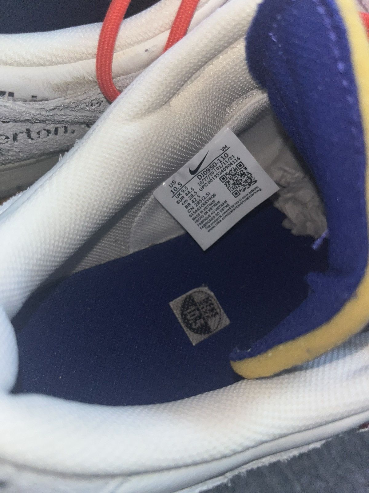 Nike Nike Dunk Low Off-White “Lot 13” Size US 10.5 / EU 43-44 - 6 Thumbnail