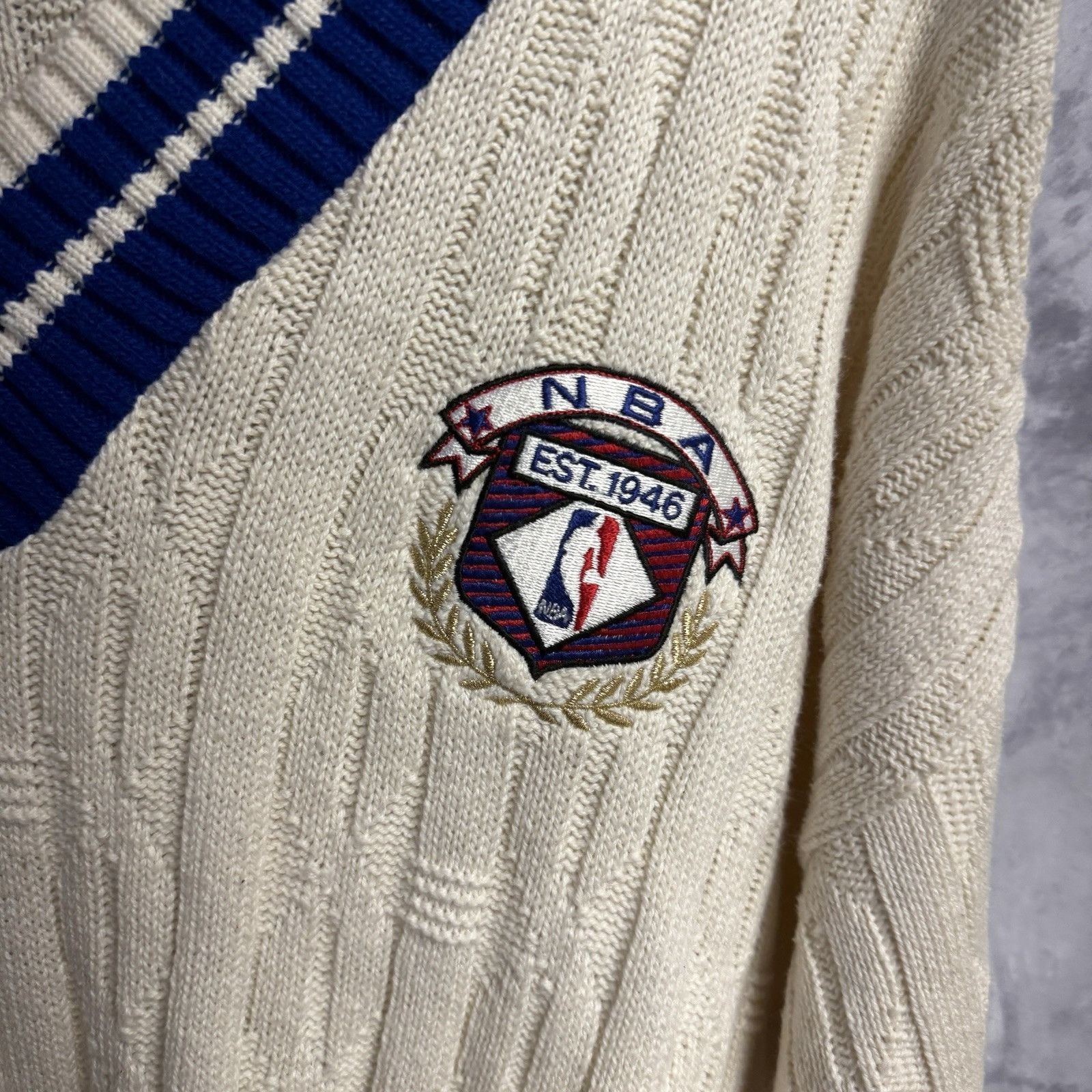 Nutmeg Vintage Nutmeg Mills NBA Knit Sweater Mens XL V Neck Size US XL / EU 56 / 4 - 4 Thumbnail