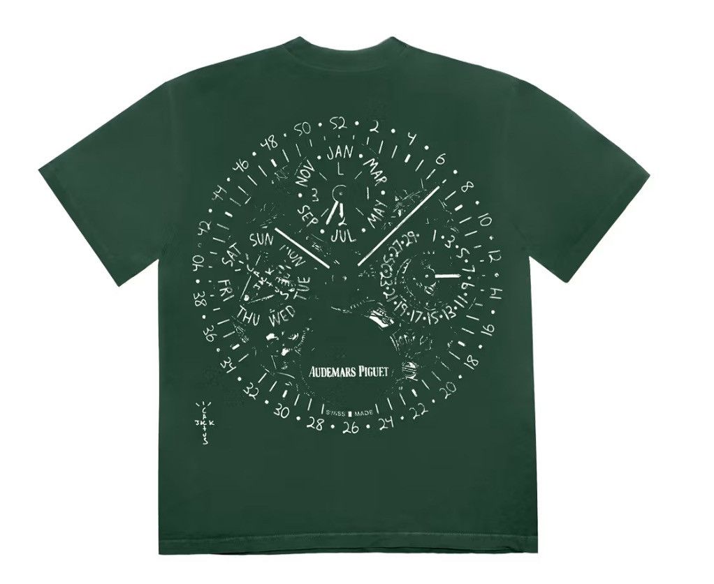 image of Cactus Jack X Ap Watch Face Tee in Green, Men's (Size Medium)