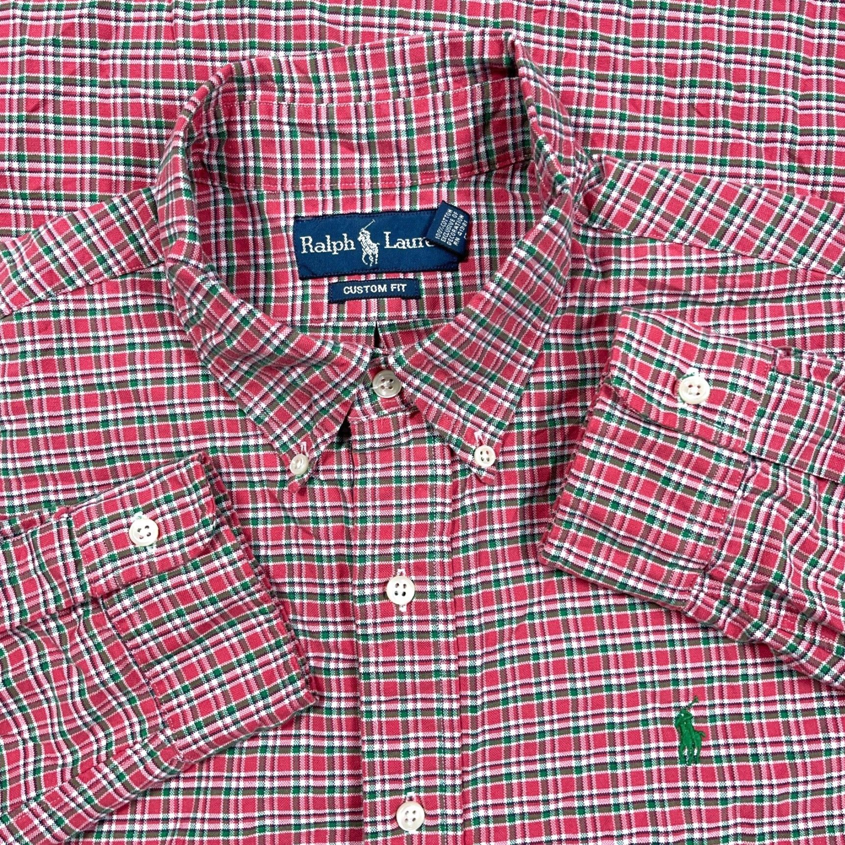 Ralph Lauren Ralph Lauren Shirt Men XL pink green Plaid Button-Up OCBD Mens Size US XL / EU 56 / 4 - 2 Thumbnail