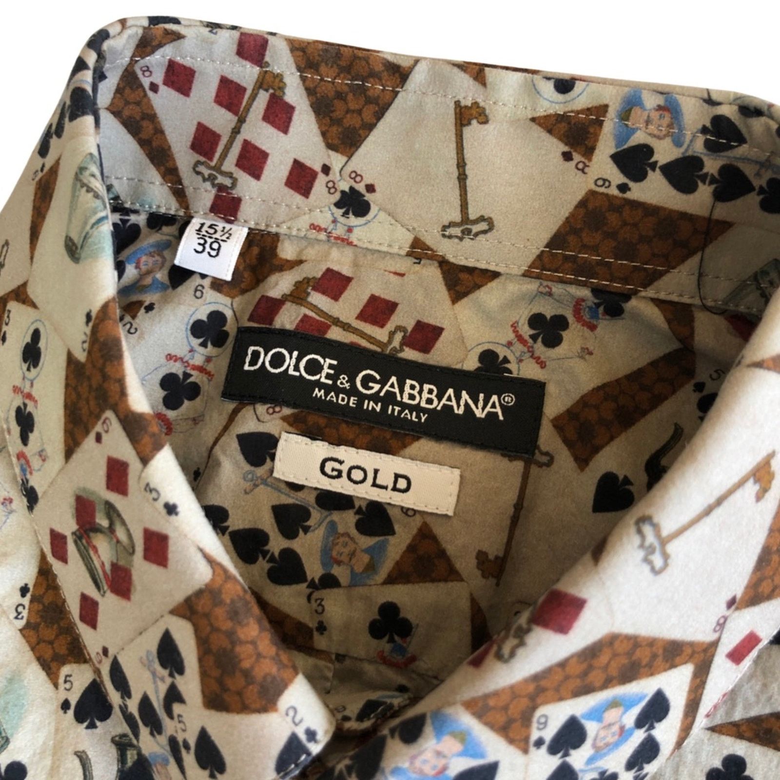 Dolce & Gabbana Dolce & Gabbana Playing Cards Logo Shirt Size US S / EU 44-46 / 1 - 7 Thumbnail