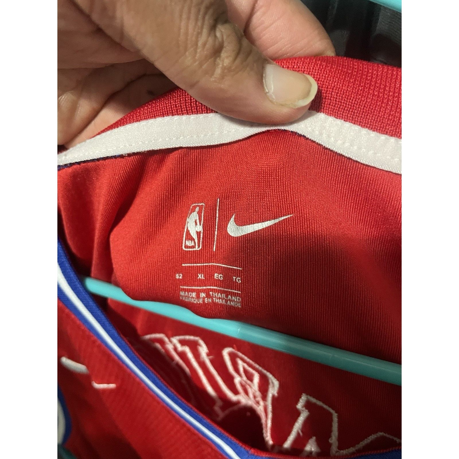 Nike Size XL- Nike 76ers Joel Embiid 21 Red Basketball Jersey Size US XL / EU 56 / 4 - 3 Thumbnail