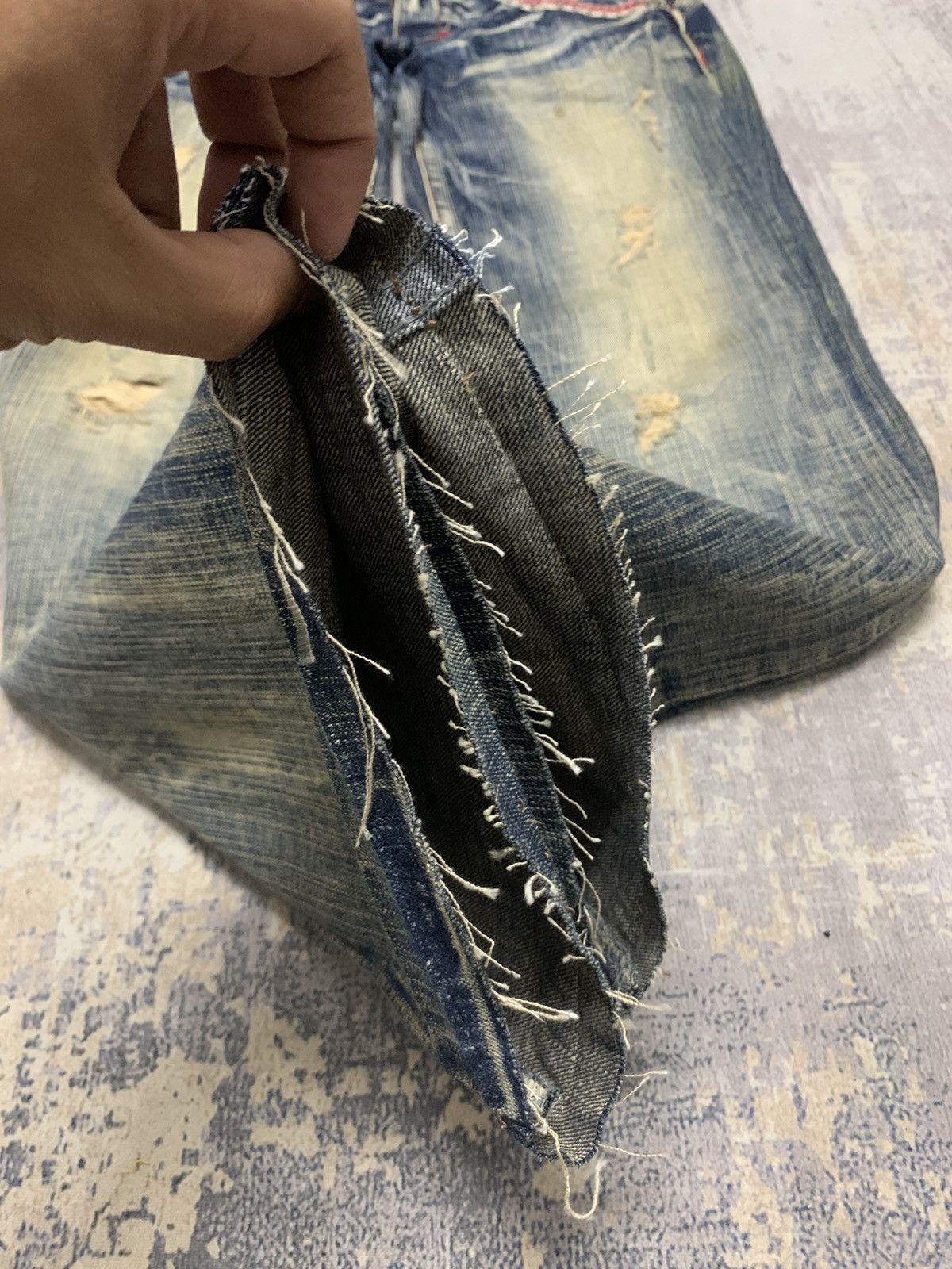 If Six Was Nine Vintage Red pepper Flared Distressed Jeans Size US 32 / EU 48 - 5 Thumbnail
