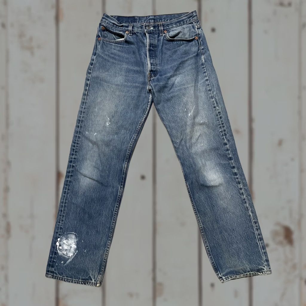 Levi's VINTAGE Levi’s 501 XX Denim Jeans Distressed Paint 34x34 30x30 USA Men Jeans 90s Distressed Americana Heritage Skater Straight Size US 34 / EU 50 - 1 Thumbnail