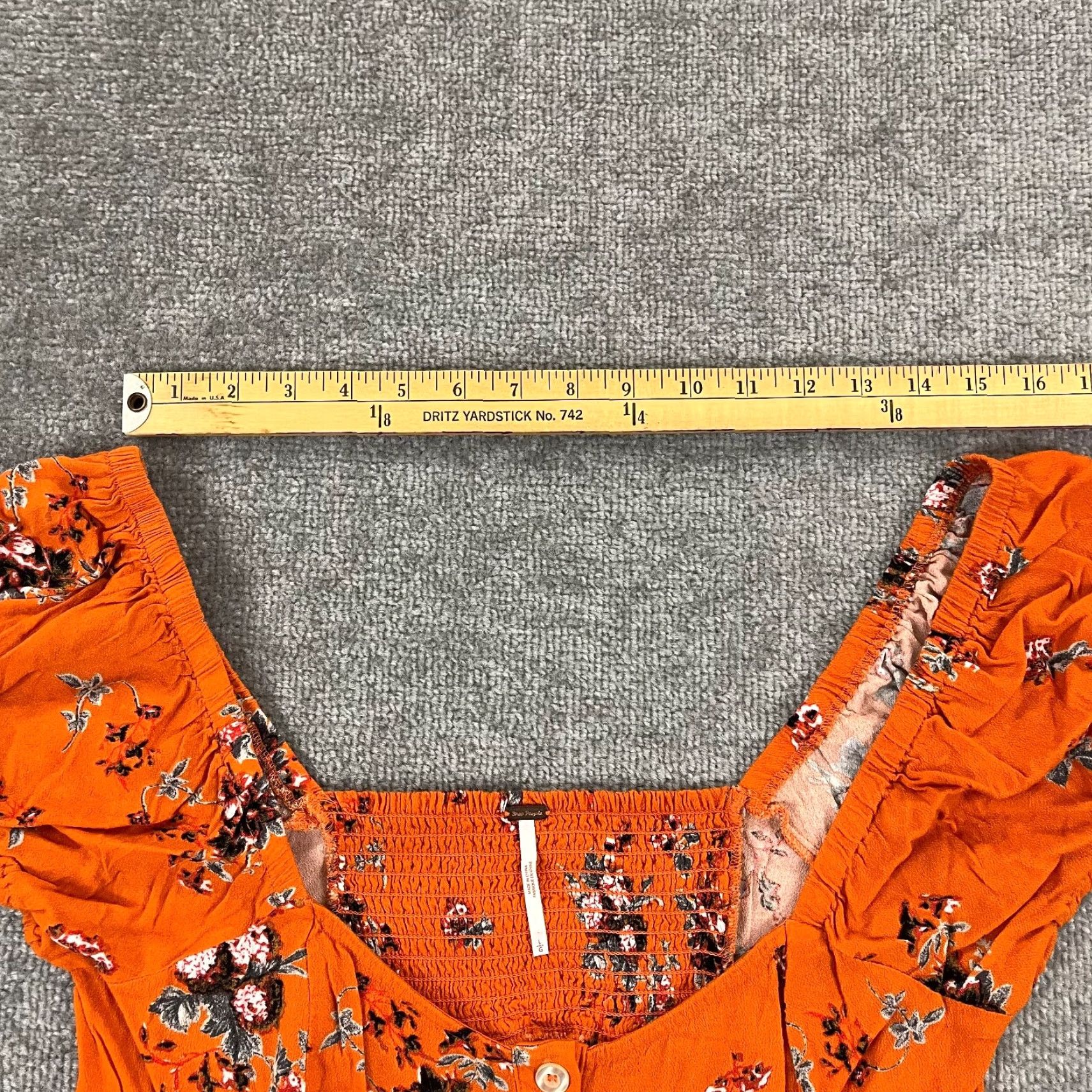 Free People FREE PEOPLE Floral Blouse Womens Large Multicolor 3/4 Sleeve Peasant Button Top Size L / US 10 / IT 46 - 6 Thumbnail