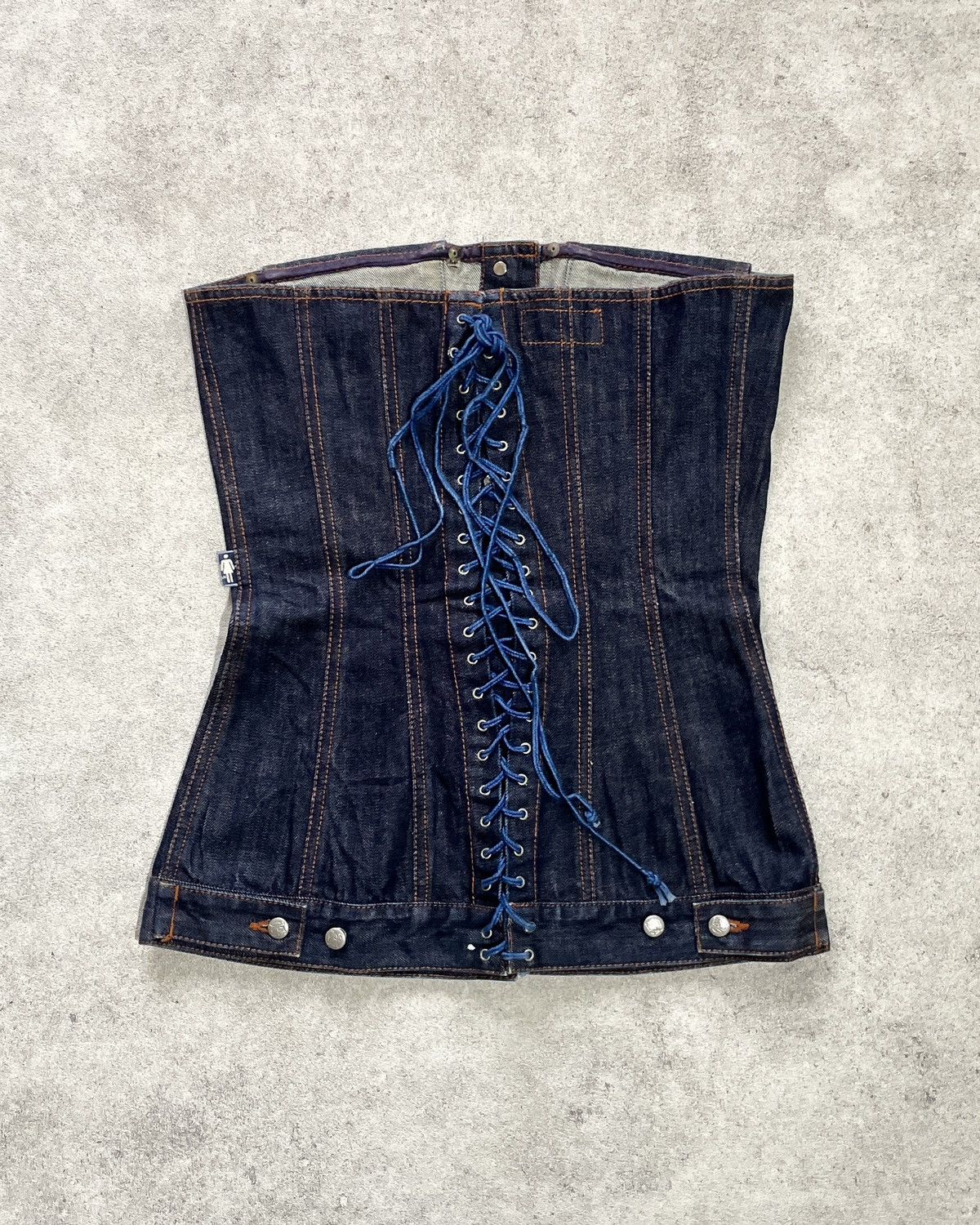 Jean Paul Gaultier Y2K 90s Jean Paul Gaultier Bustier JPG Jeans Tube Top Denim Size M / US 6-8 / IT 42-44 - 8 Thumbnail