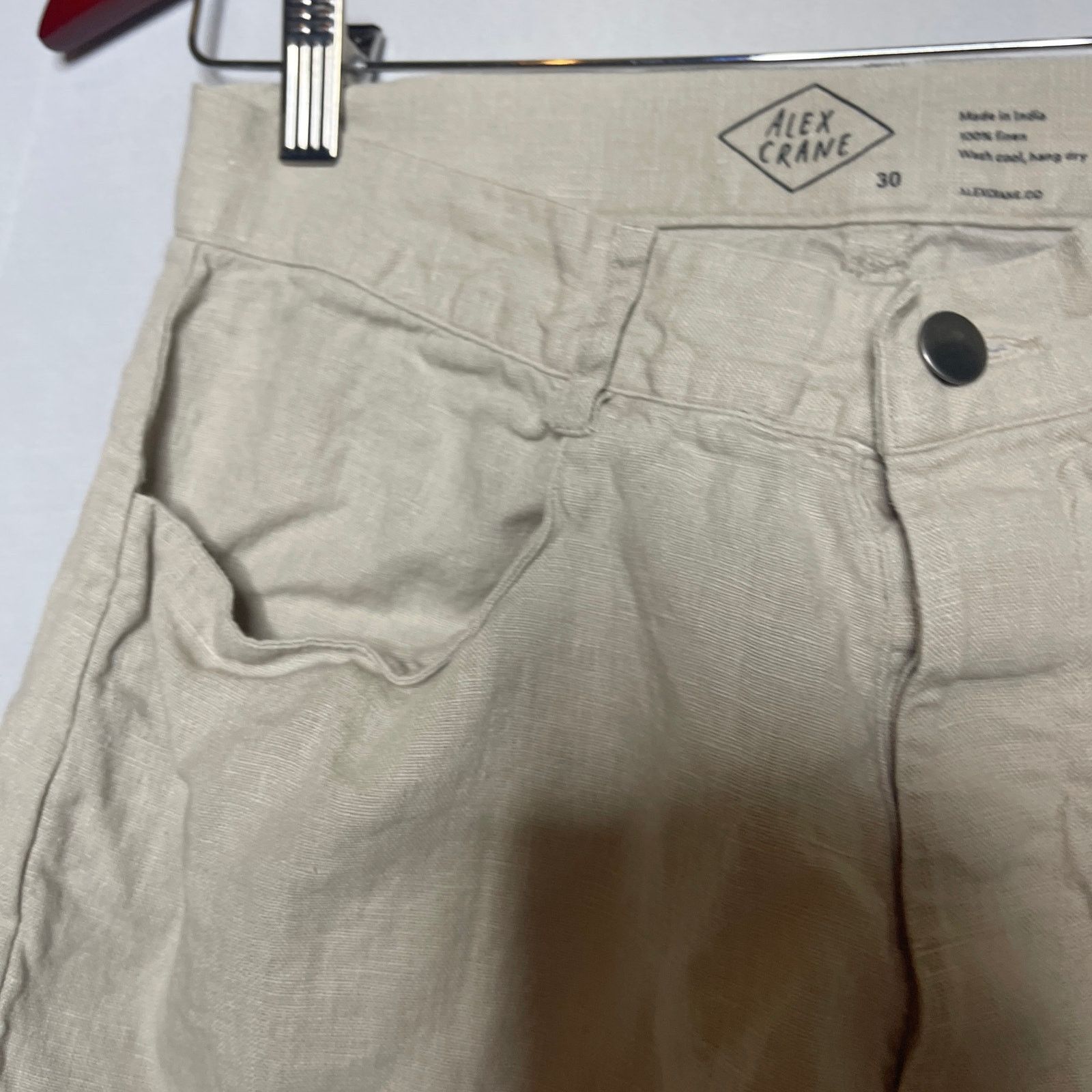 Alex Crane Alex Crane light beige 100% linen straight leg pants 30x28 Size US 30 / EU 46 - 7 Thumbnail