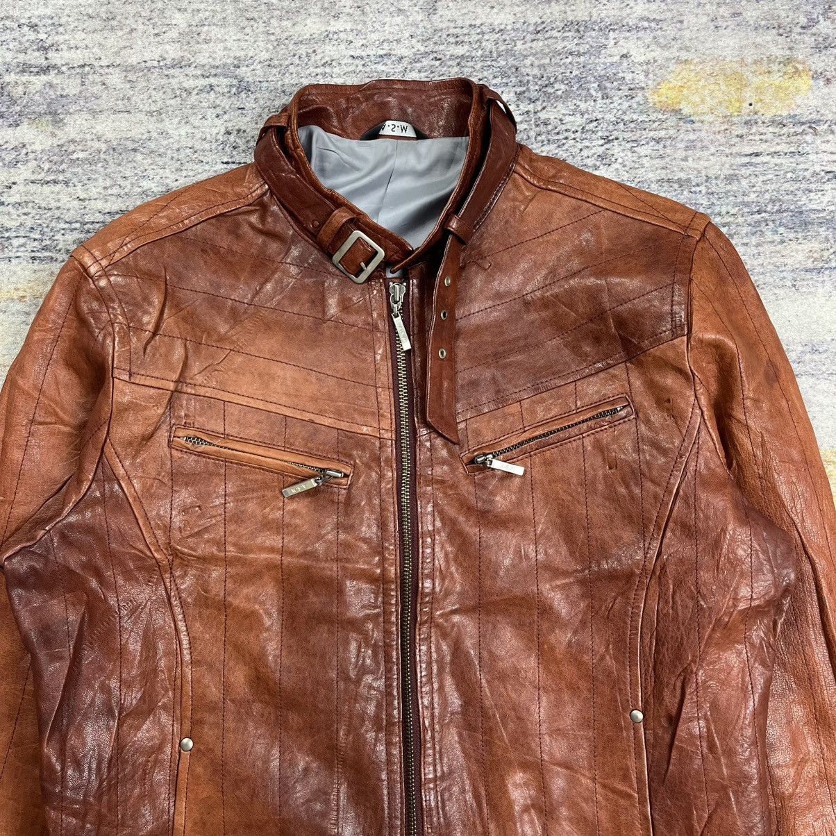 Tornado Mart ASM atelier sab men double zipper bikers leather jacket Size US M / EU 48-50 / 2 - 4 Thumbnail