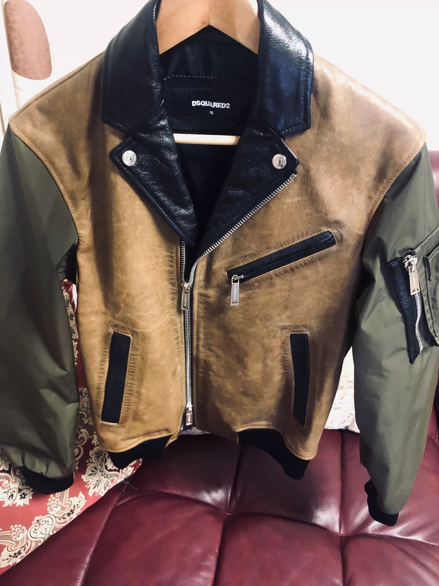 Dsquared2 dsquared2 Biker Bomber Leather Jacket Size US M / EU 48-50 / 2 - 1 Thumbnail