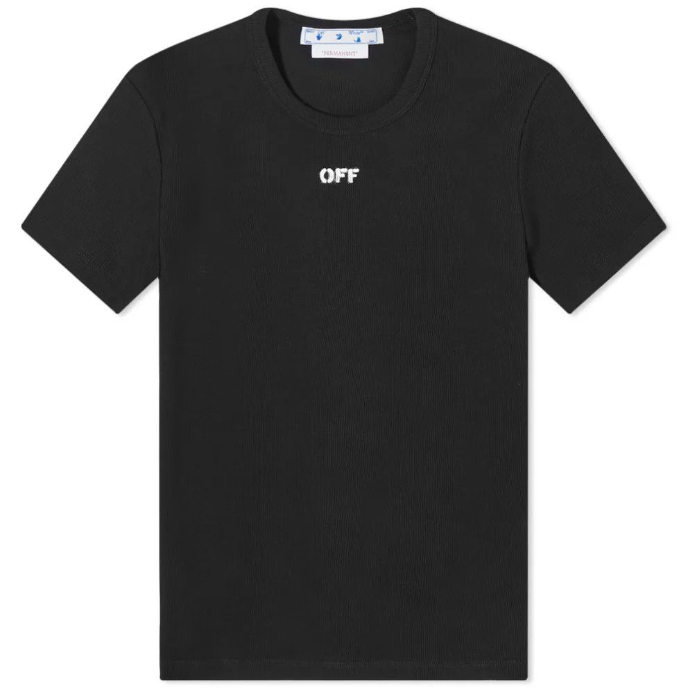 Off-White o1mle0425 Off Stamp Rib Basic T-Shirt in Black Size XL / US 12-14 / IT 48-50 - 1 Thumbnail