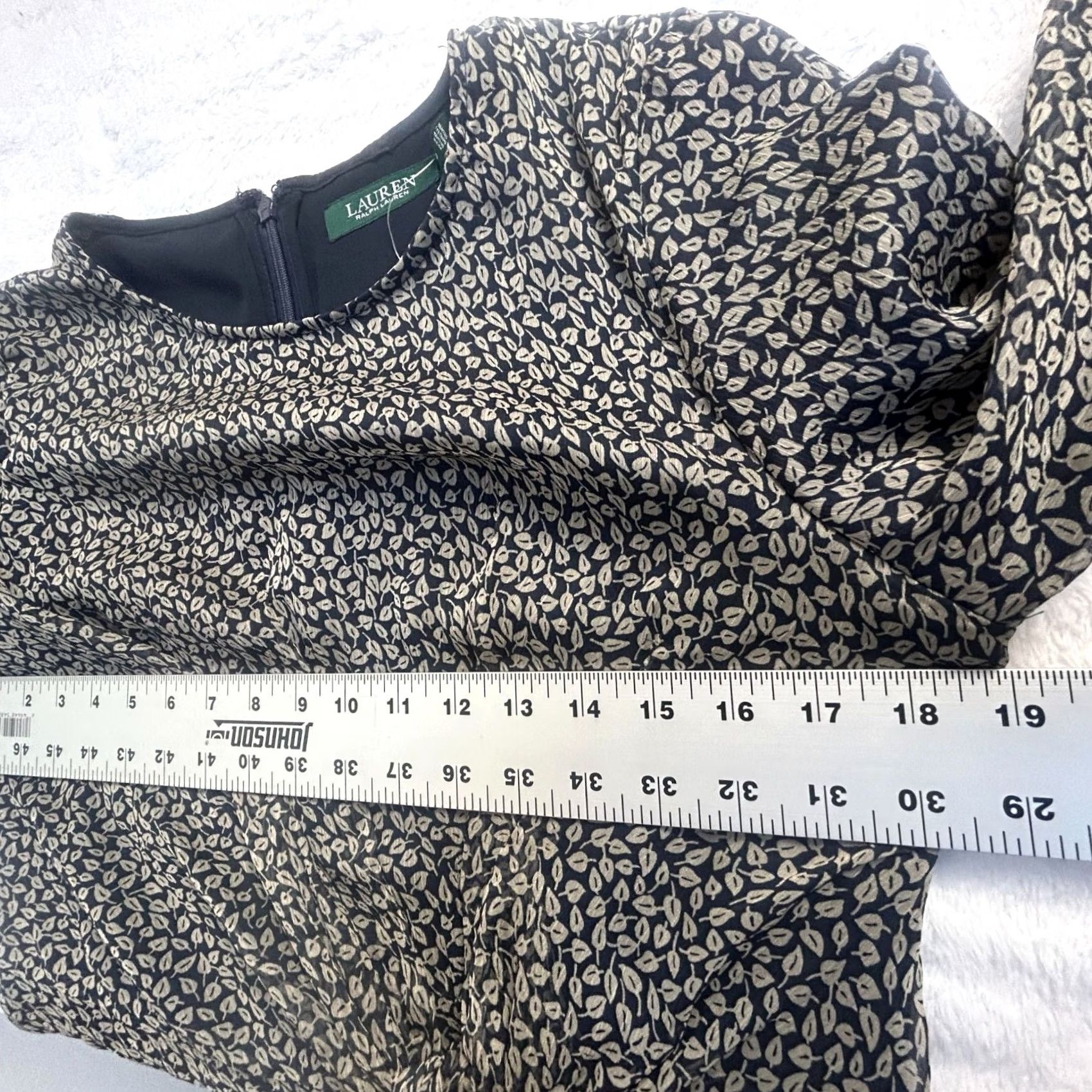 Ralph Lauren Lauren Ralph Lauren Womens Midi Dress Navy Floral Long Sleeve Size 8 Zipper Back Lined A-Line New Size M / US 6-8 / IT 42-44 - 6 Thumbnail