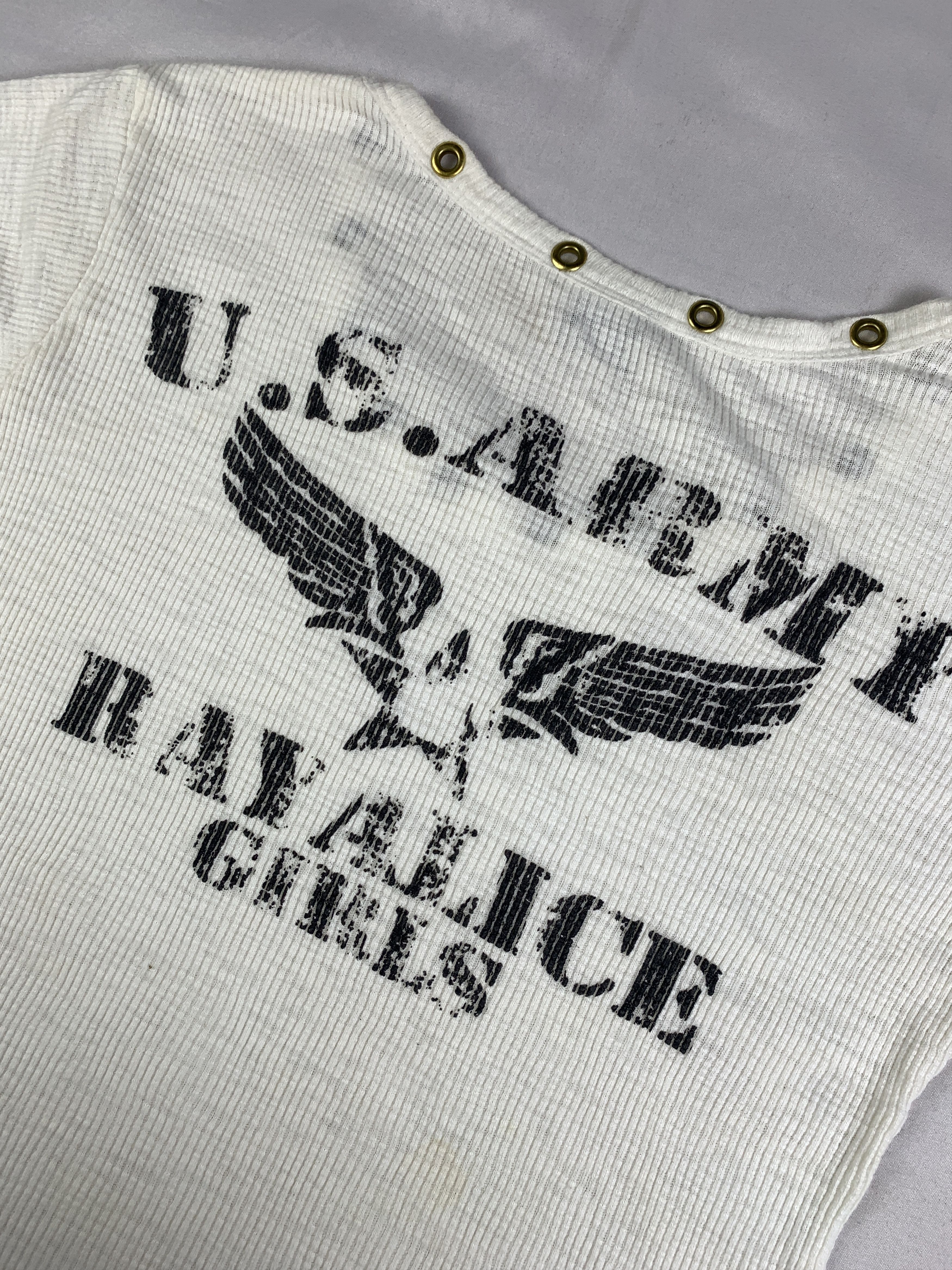 Japanese Brand Ray Alice White Eyelete Thermal Baby Tee (S) Size S / US 4 / IT 40 - 5 Thumbnail