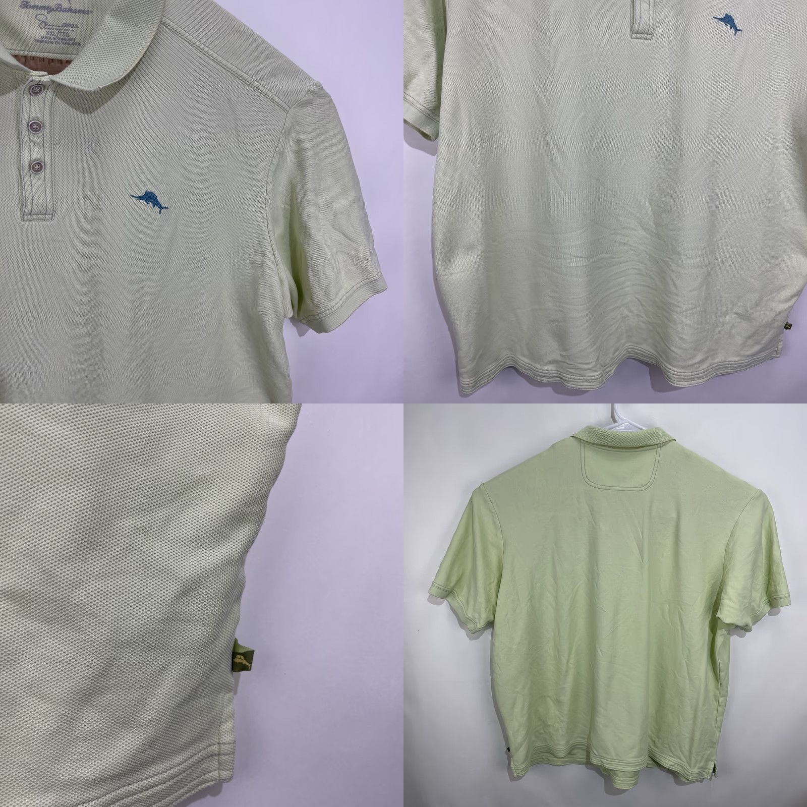 Tommy Bahama Tommy Bahama Polo Shirt 2XL Green Solid Short Sleeve Pima Cotton Blend Shirt Mens Adult Regular Size Core Brand Size US XXL / EU 58 / 5 - 8 Thumbnail